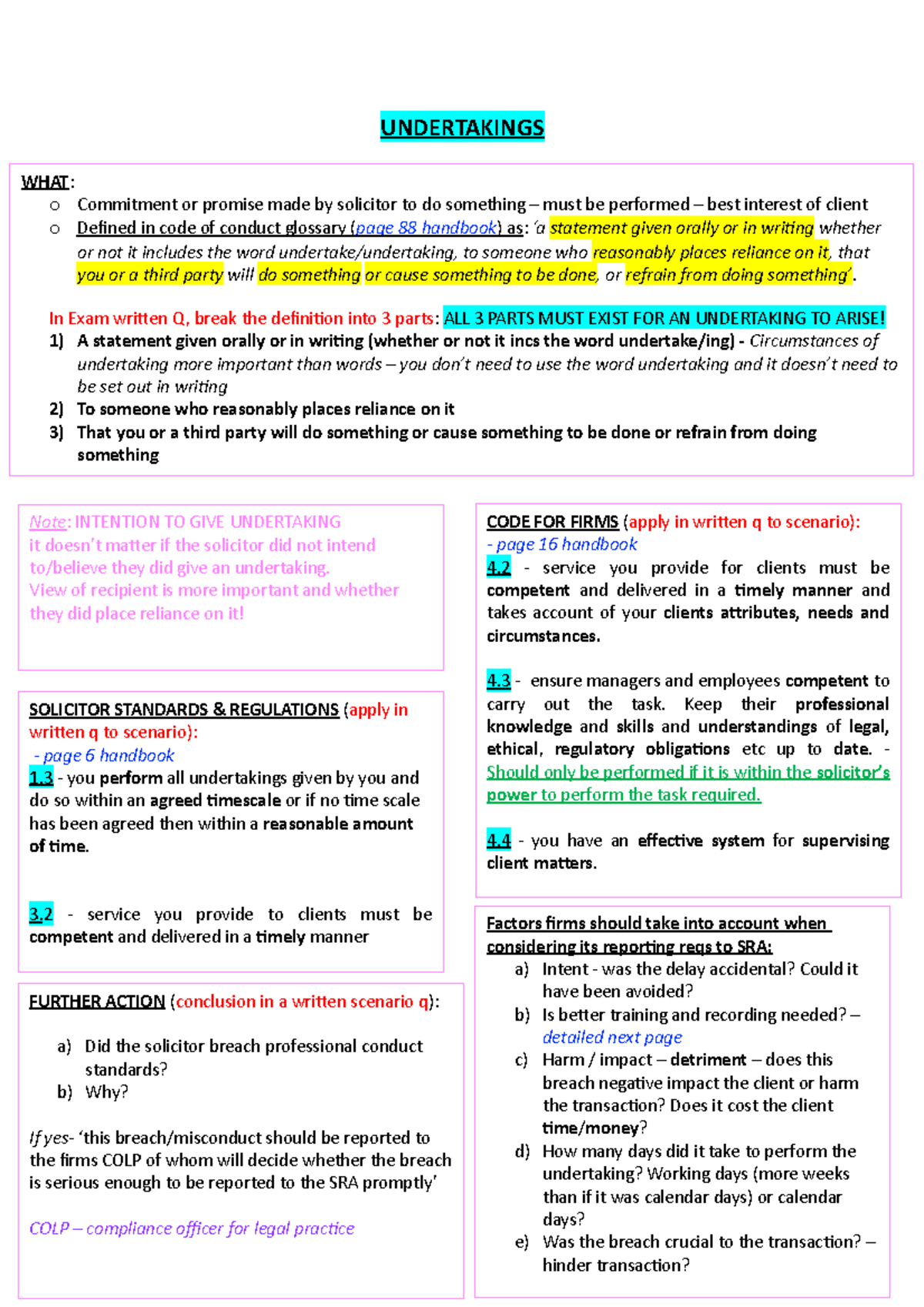 Professional Undertakings - UNDERTAKINGS WHAT : o Commitment or promise ...