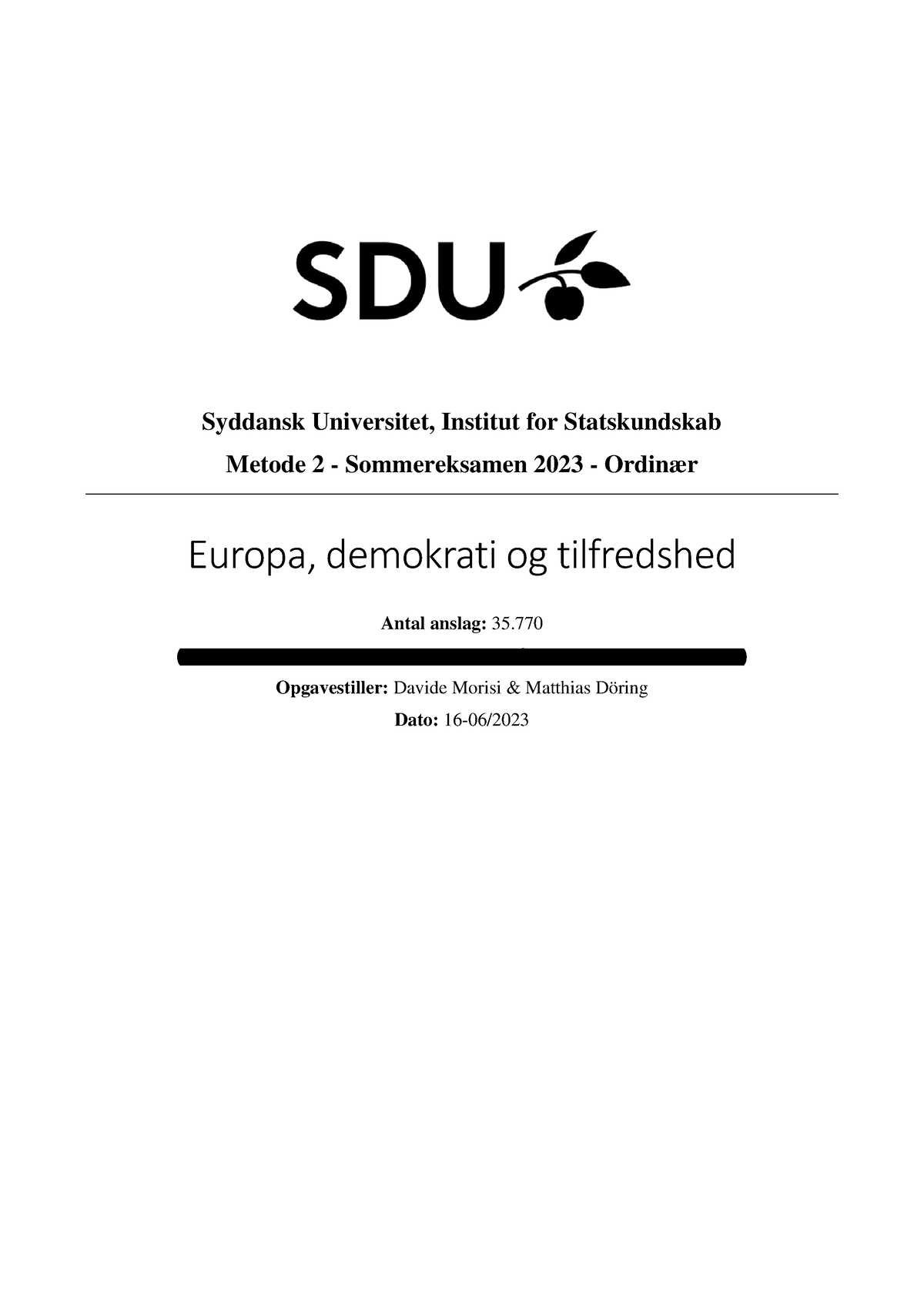 Metode 2 Eksamen 12tal - 12 Tal - Syddansk Universitet, Institut For ...