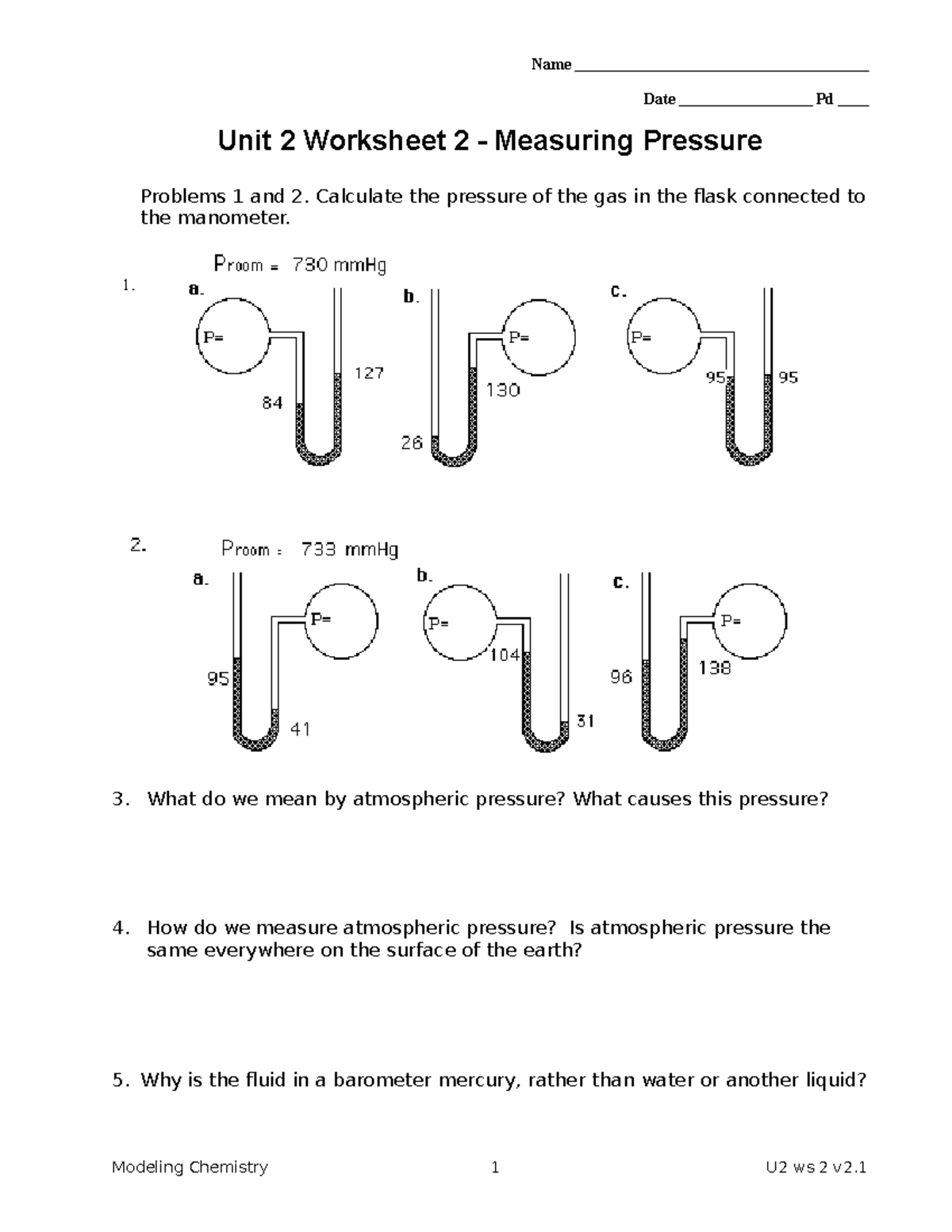 03 ws 2 - Chemistry worksheet chapter 3 lesson 2 - Name Date Pd Unit 2  Worksheet 2 - Measuring - Studocu
