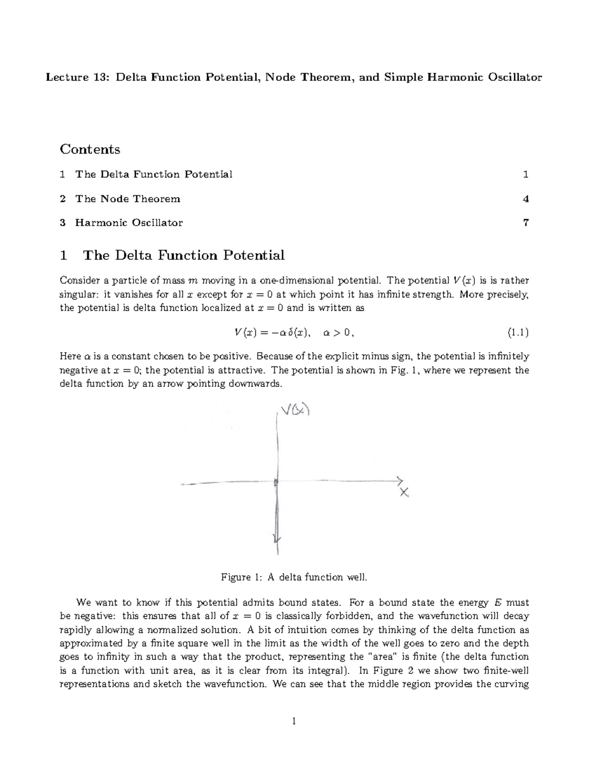 Delta Function, Potentional Theroms - Lecture 13: Delta Function ...