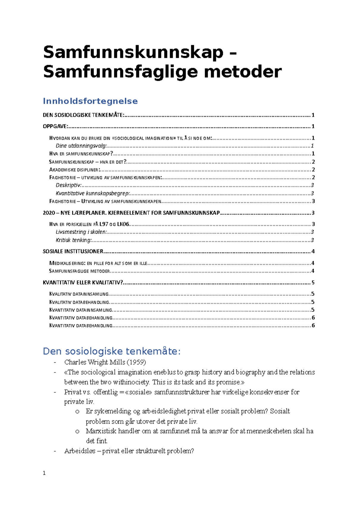 Samfunnskunnskap Og Samfunnsfaglige Metoder - Samfunnskunnskap ...