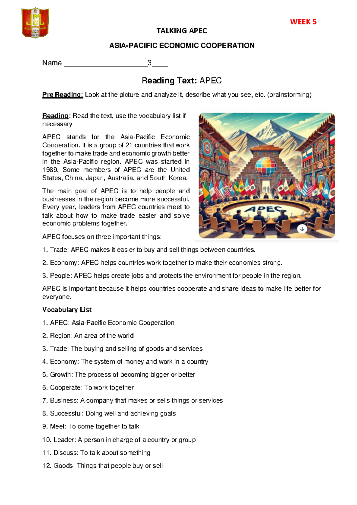 Week 5 ciclo VI - es buena - TALKING APEC ASIA-PACIFIC ECONOMIC ...