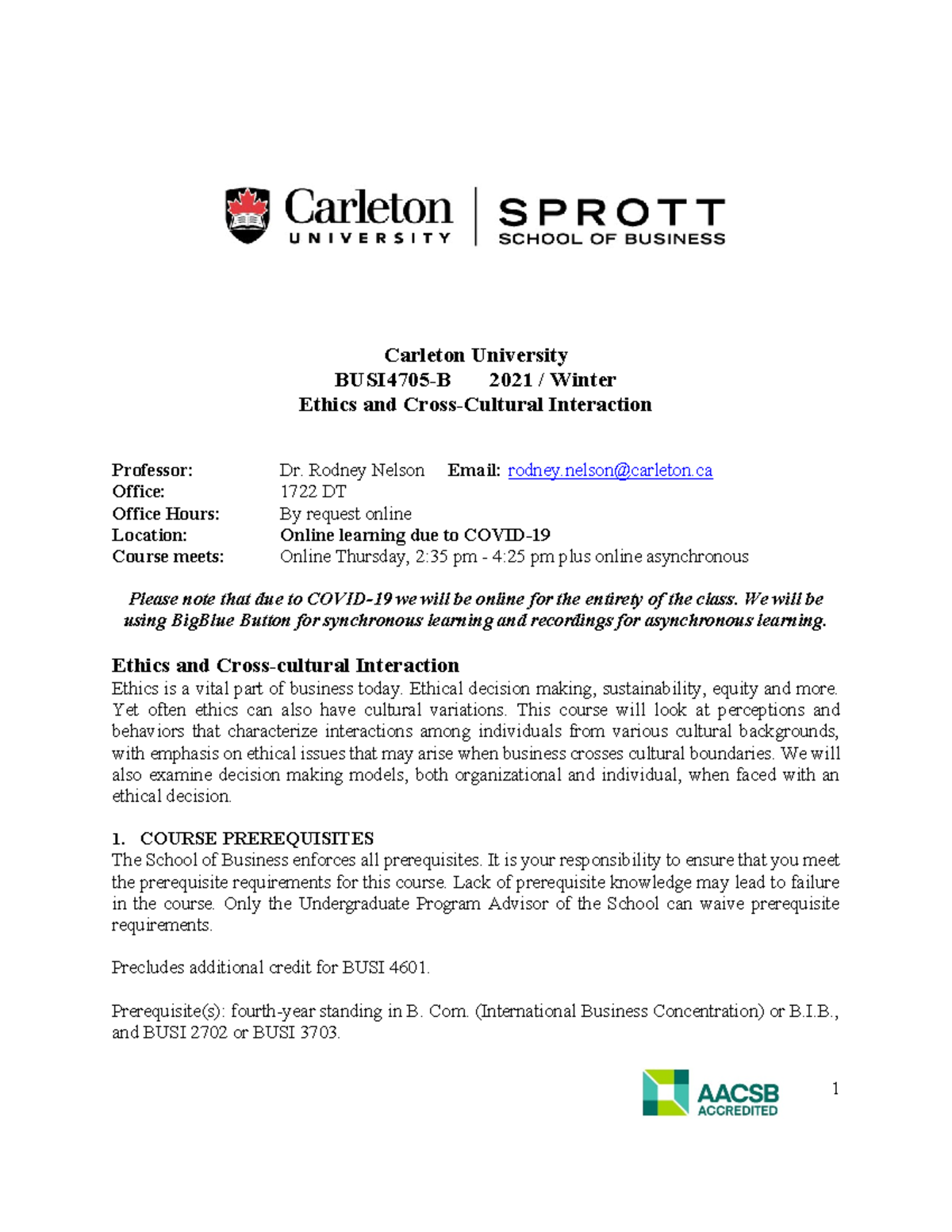 BUSI 4705B W21 Course Outline RNelson - Feb 1 2021 - Carleton ...