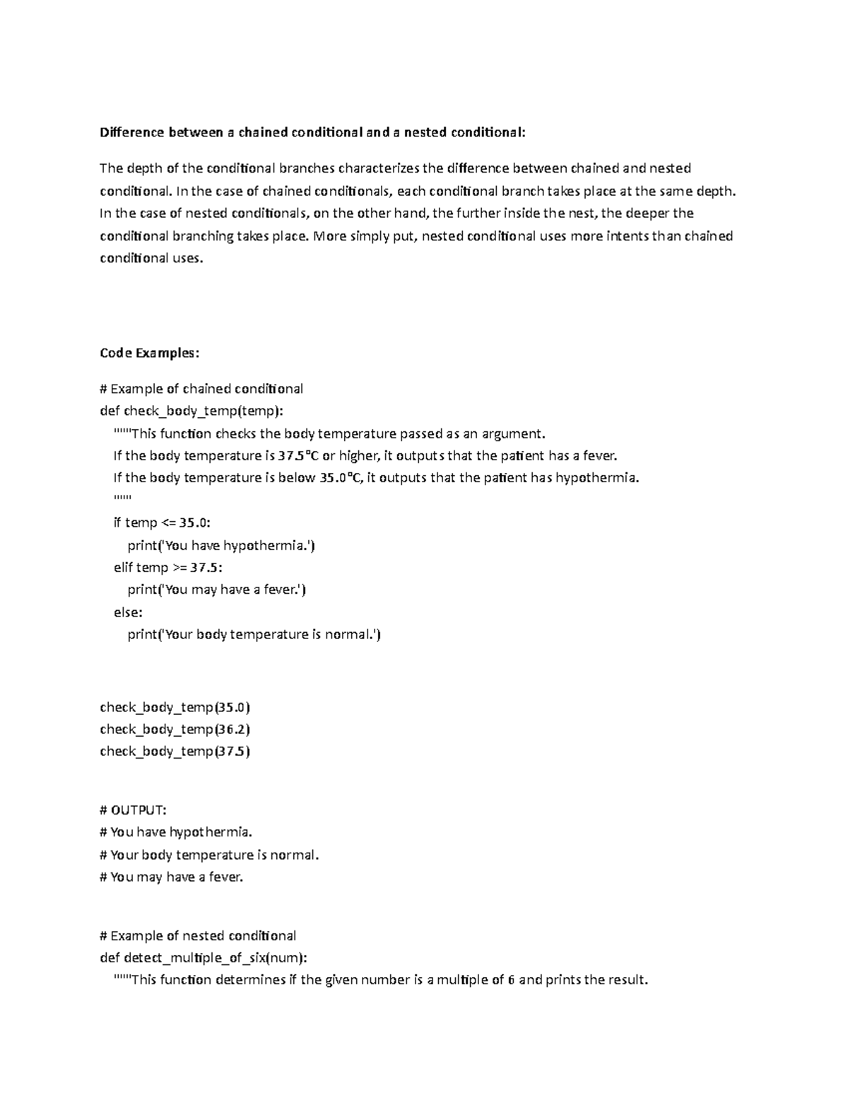 Discussion Forum Unit 3 - Difference between a chained conditional and ...