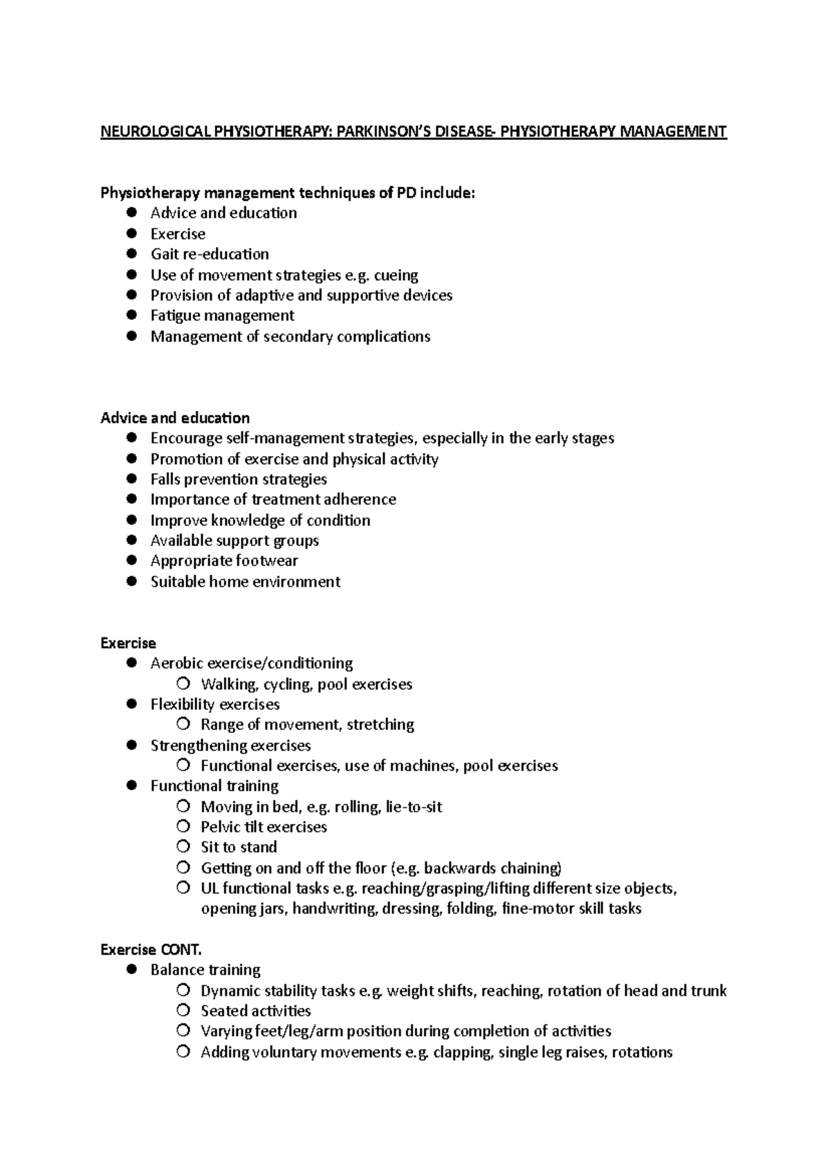 thesis topics in neurological physiotherapy