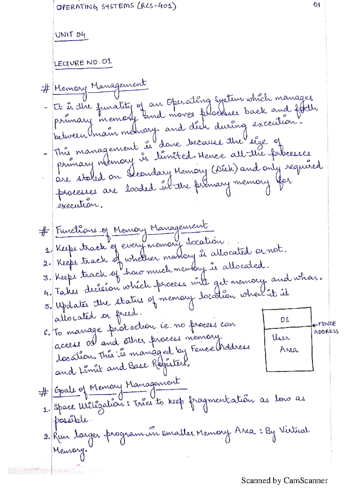 Operating Systems UNIT 04 PART 01 - Studocu