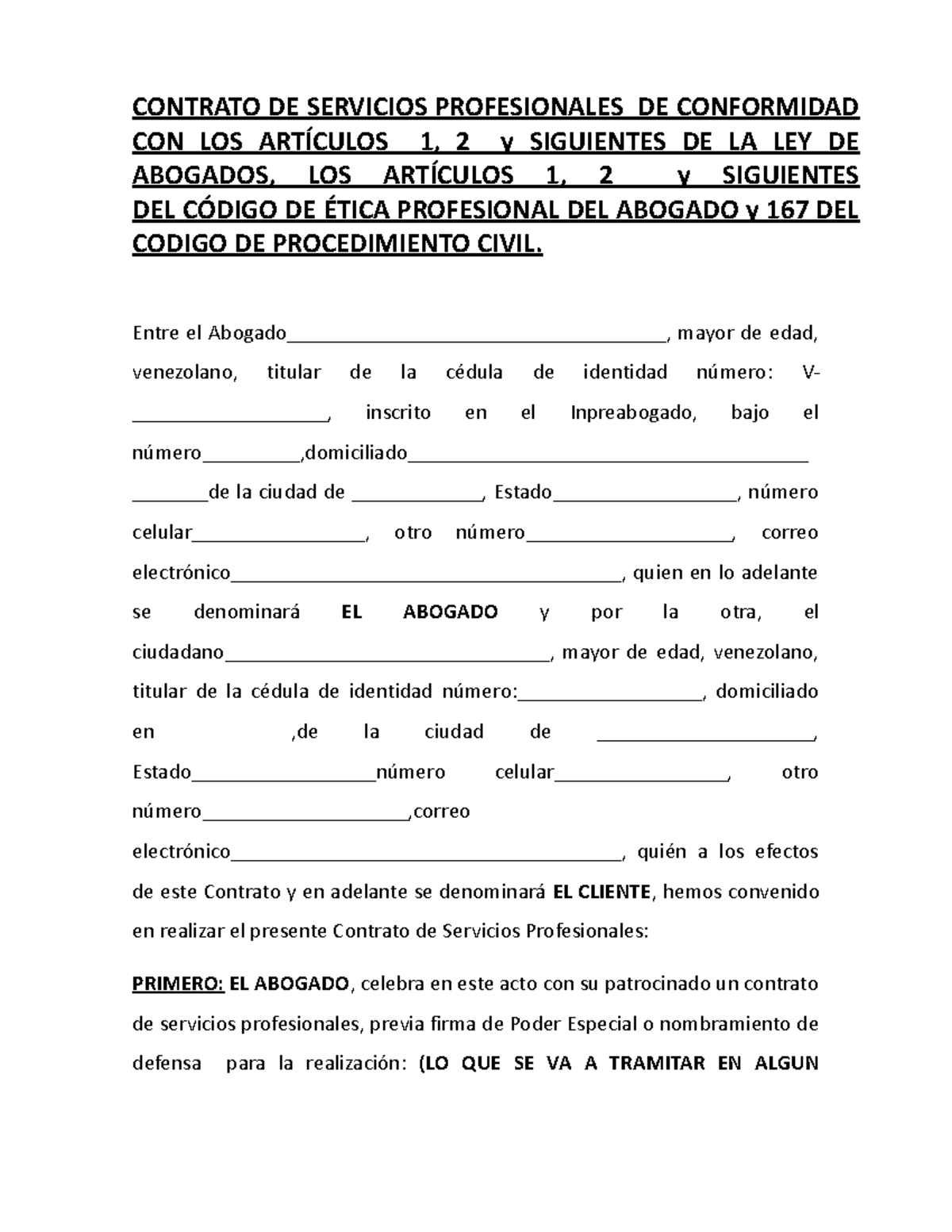 Contrato DE HONORARIOS Profesionales - CONTRATO DE SERVICIOS ...