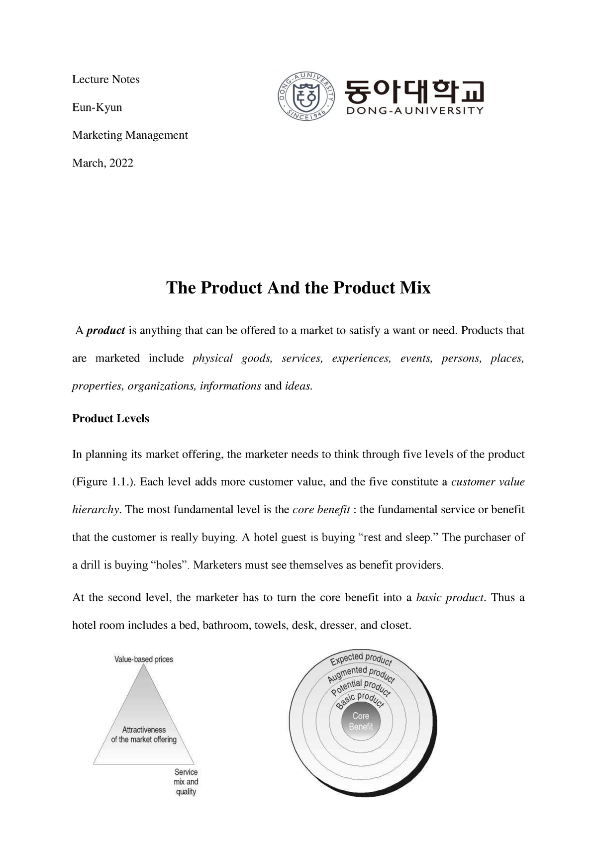 the-product-and-the-product-mix-lecture-notes-eun-kyun-marketing