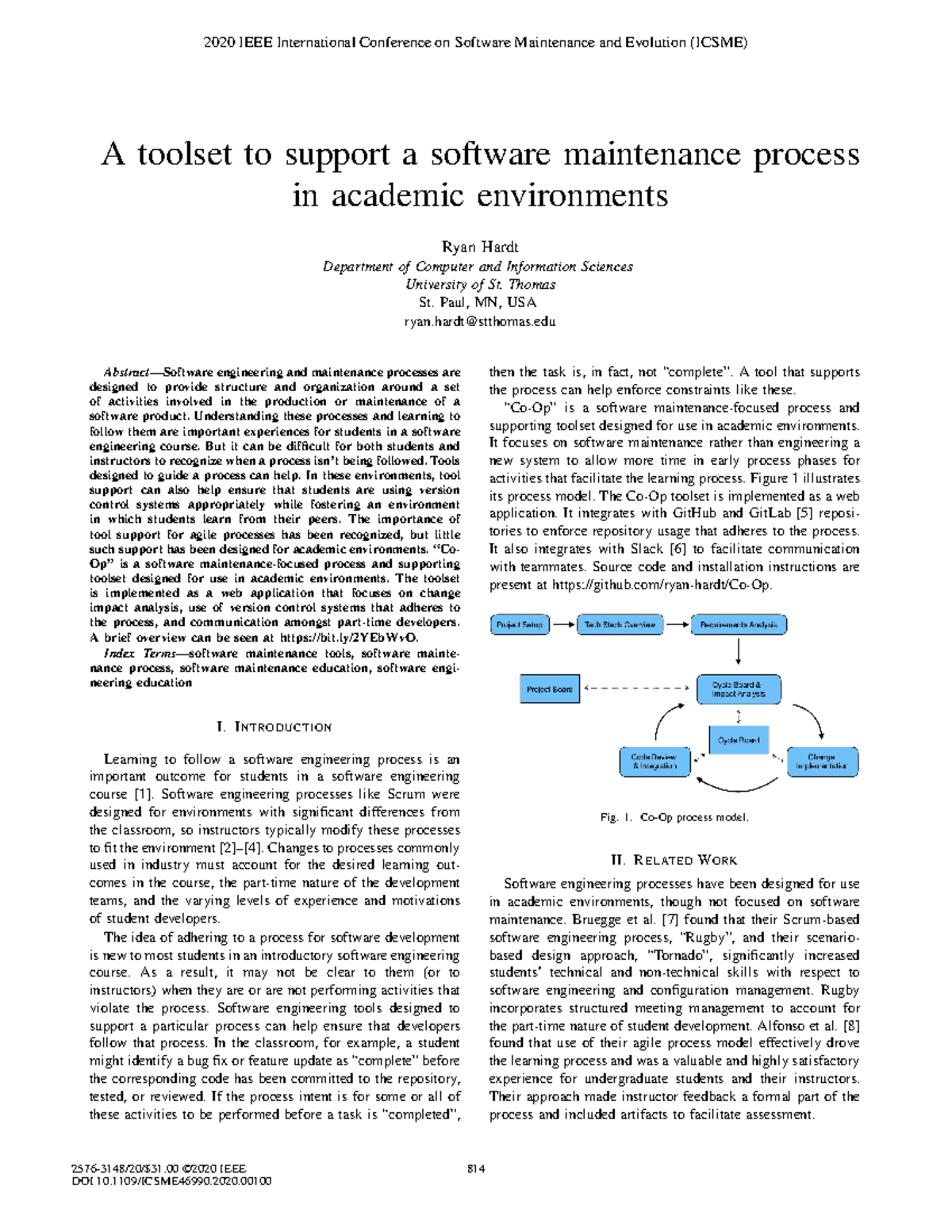 A toolset to support a software maintenance process in academic