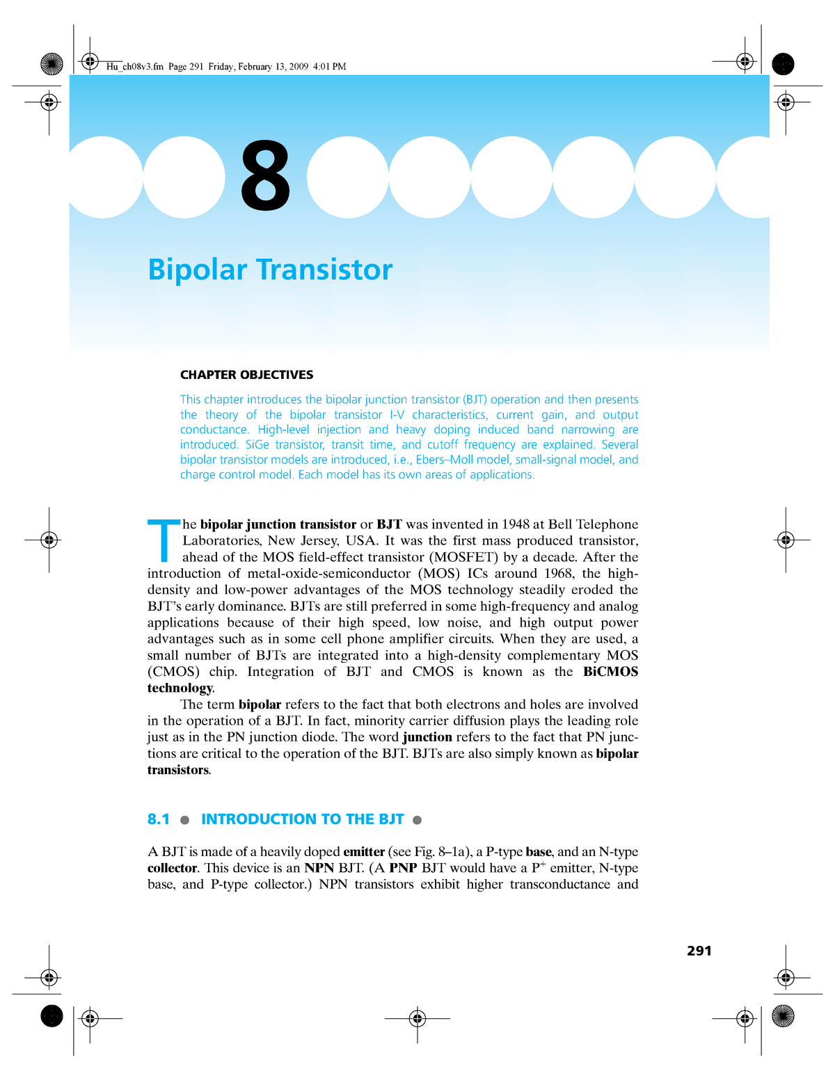 Chenming-Hu Ch8 - Notices - 291 8 Bipolar Transistor CHAPTER OBJECTIVES ...