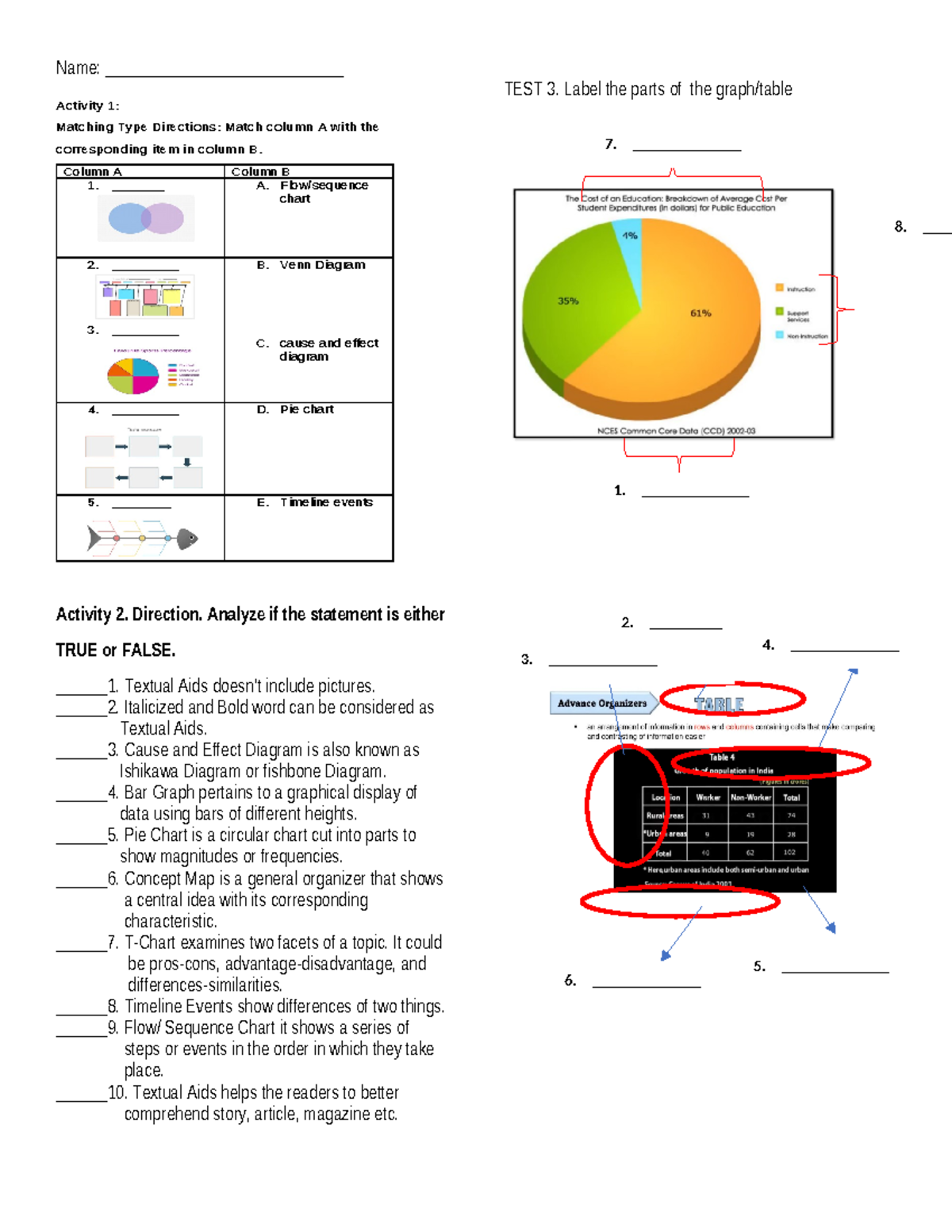 Quiz on textual aids - notes - Name ...