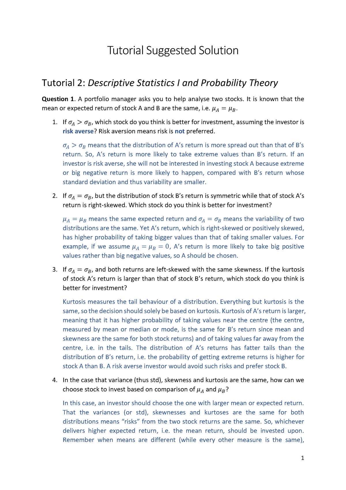 Tutorial-2 Answers - 026134 - Studocu