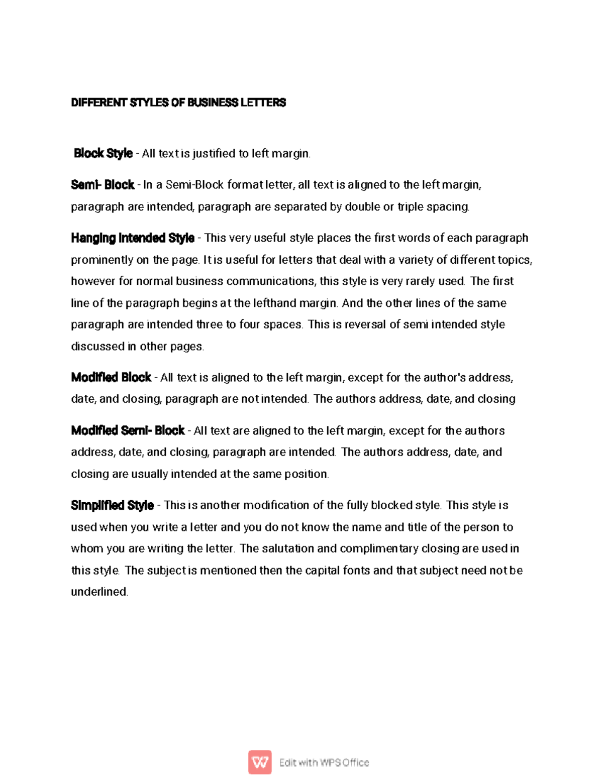 Activity#4 Businessletter Bulan 102A - DIFFERENTSTYLESOFBUSINESSLETTERS ...