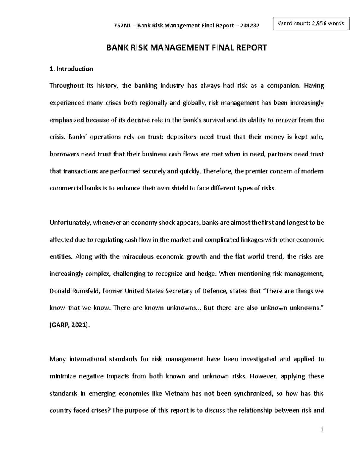 Bank-Risk-Management Report 234232 - 757N1 – Bank Risk Management Final ...