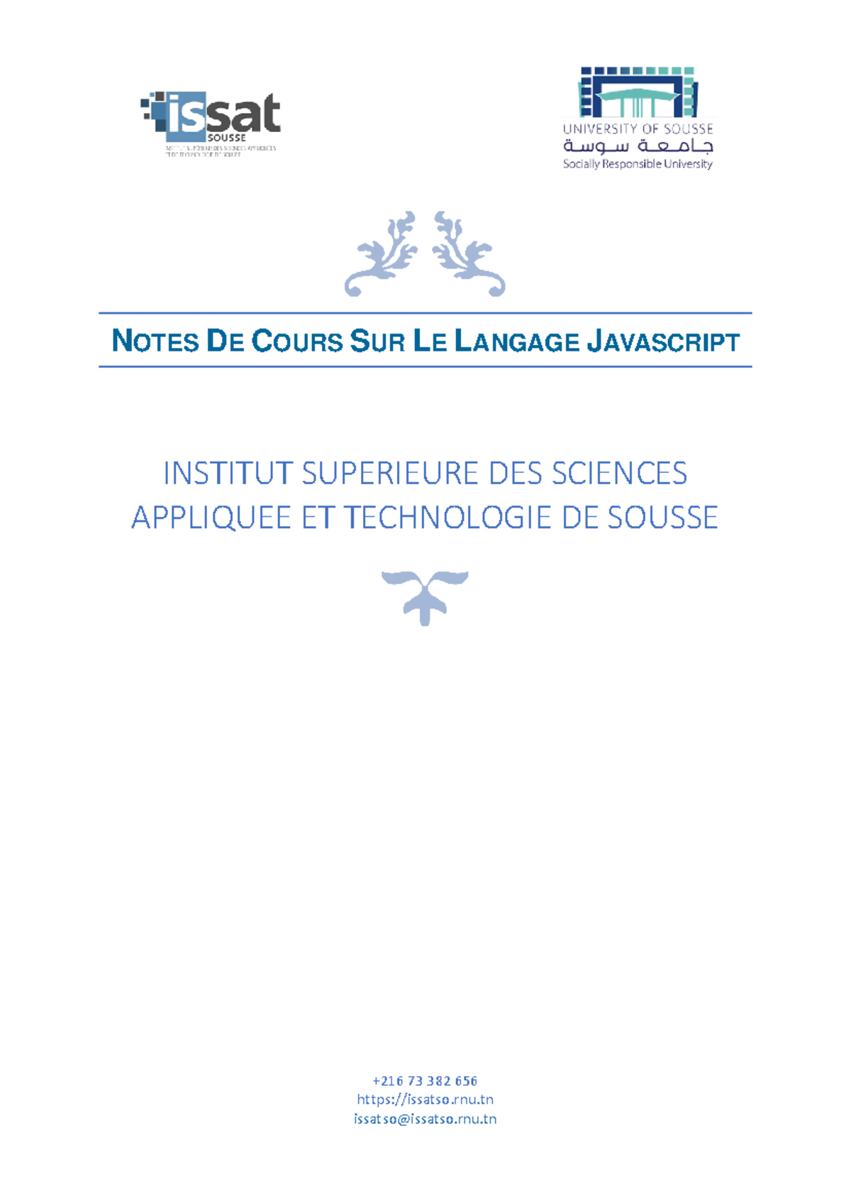 Notes de cours Javascript - NOTES DE COURS SUR LE LANGAGE JAVASCRIPT ...