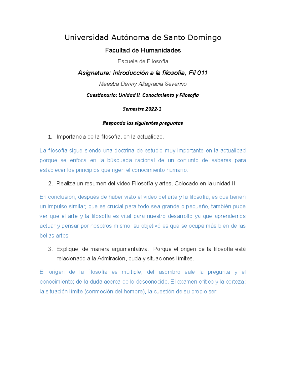 Practica Unidad 2 Filosofia - Universidad Autónoma De Santo Domingo ...