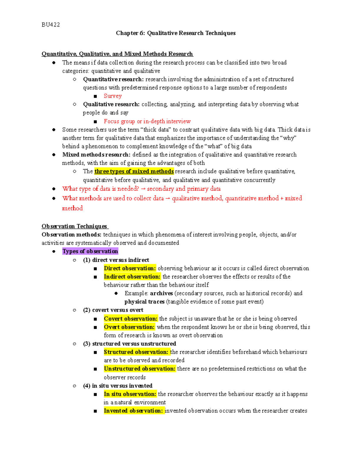 chapter 6 qualitative research