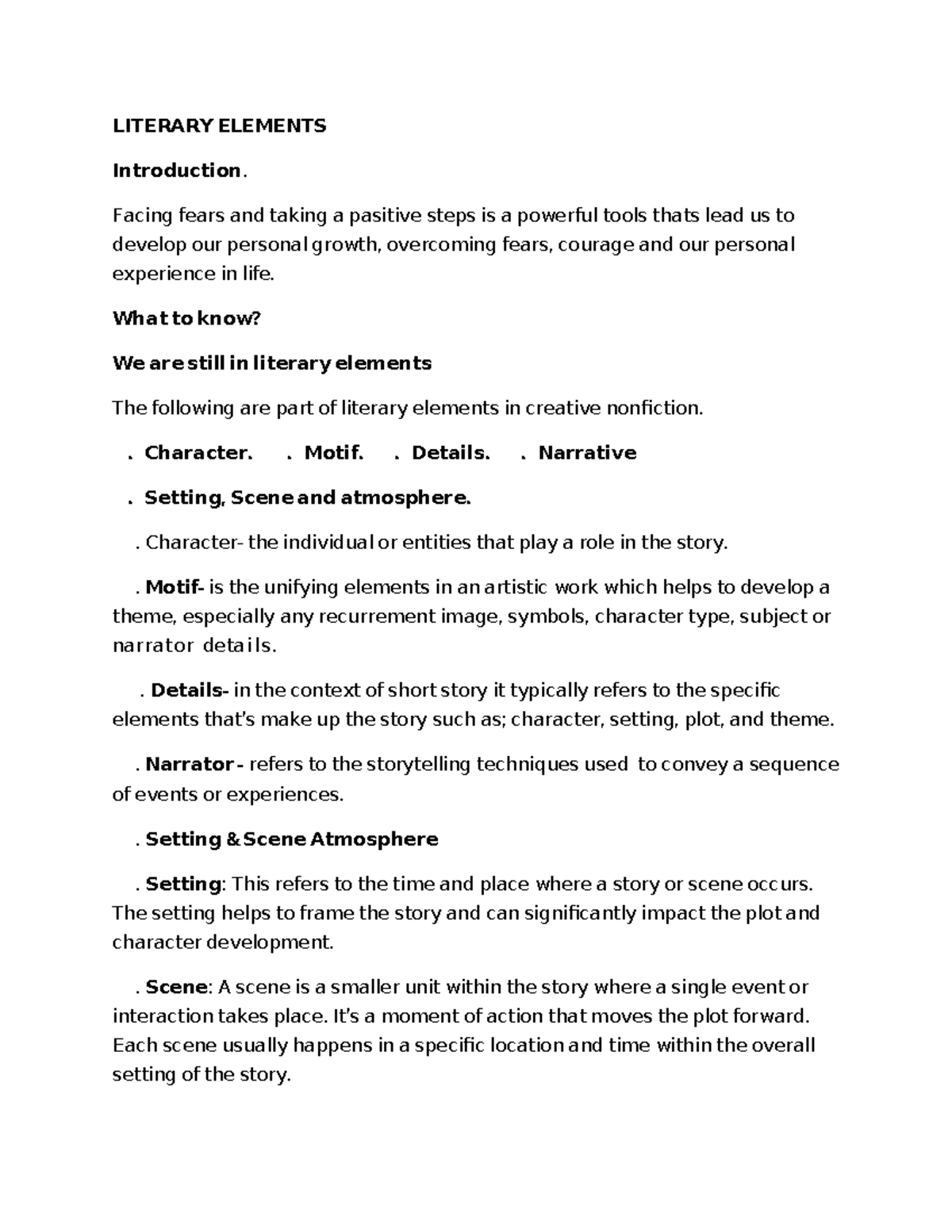 Module 2 Literary Elements Grade 12 Hume S A Literary Elements