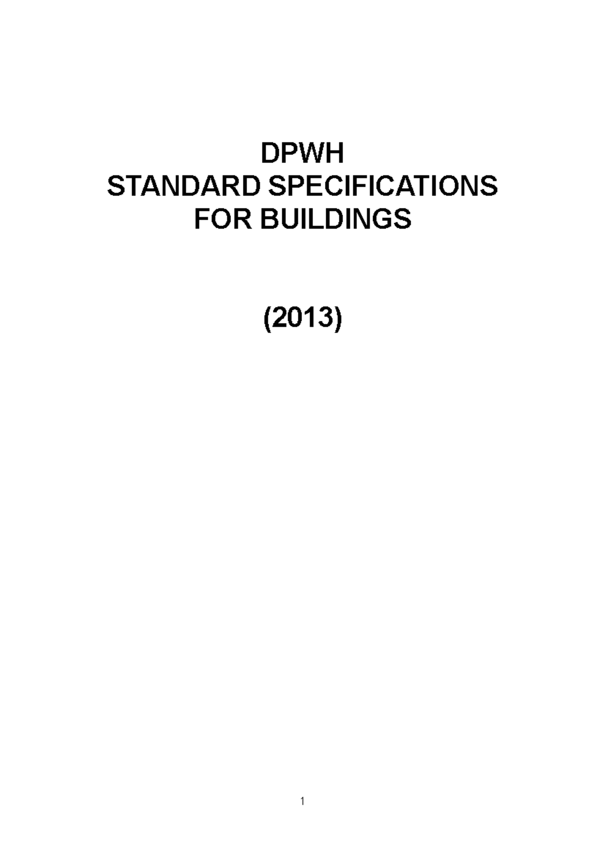 Dpwh Building Specifications 2013 - DPWH STANDARD SPECIFICATIONS FOR ...