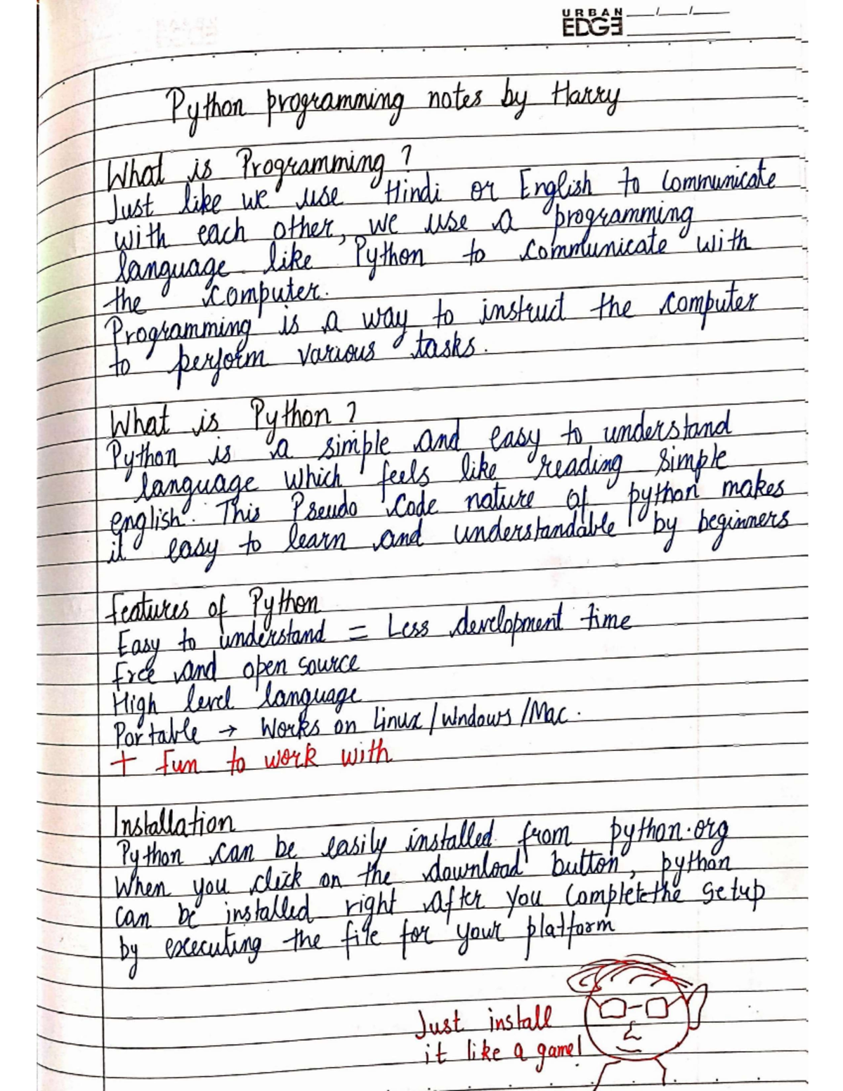 Python.notes all - good - URBAN 1. EDG3 Python programming notes Harry ...