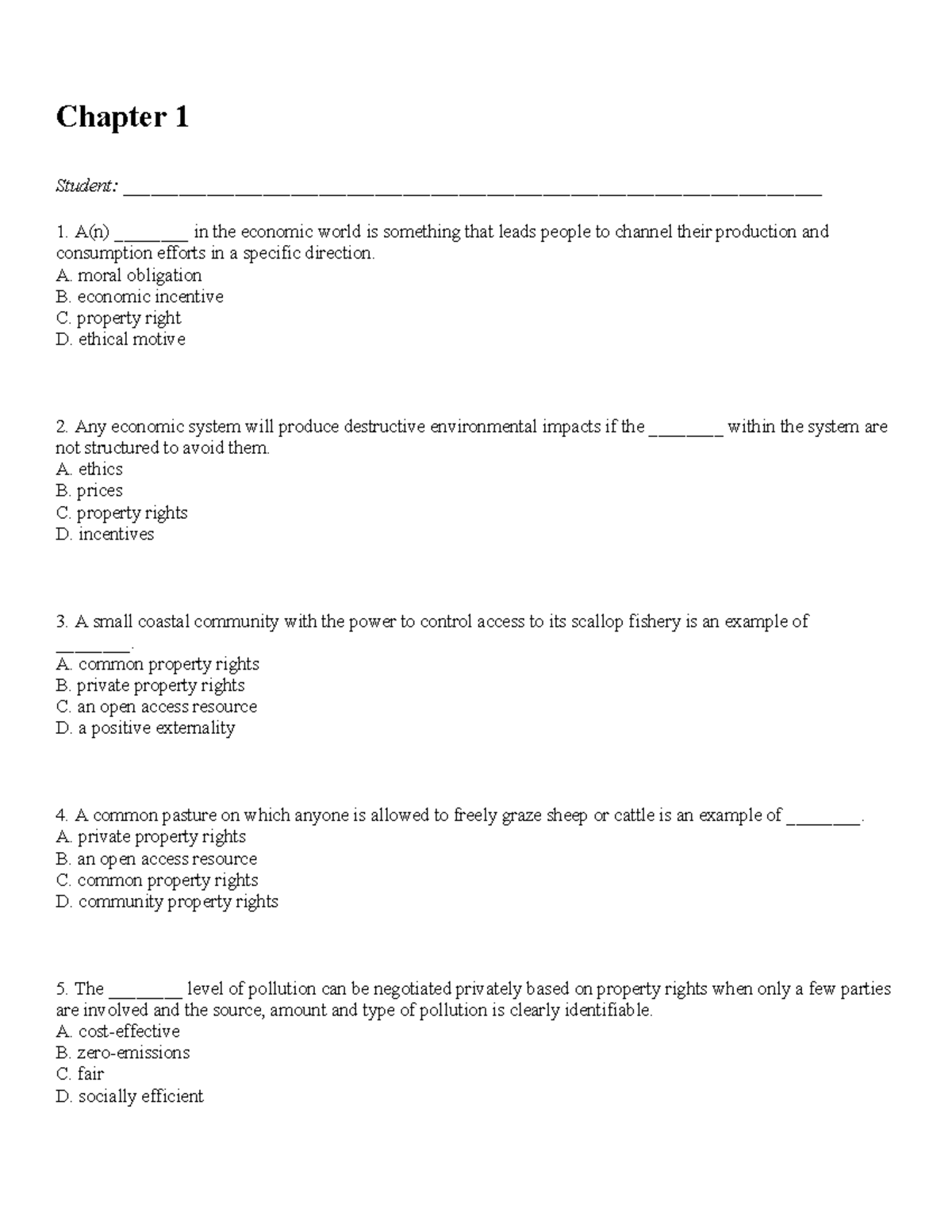 Chapter 1 - VERY HELPFUL!! Practice exam question - Chapter 1 Student ...