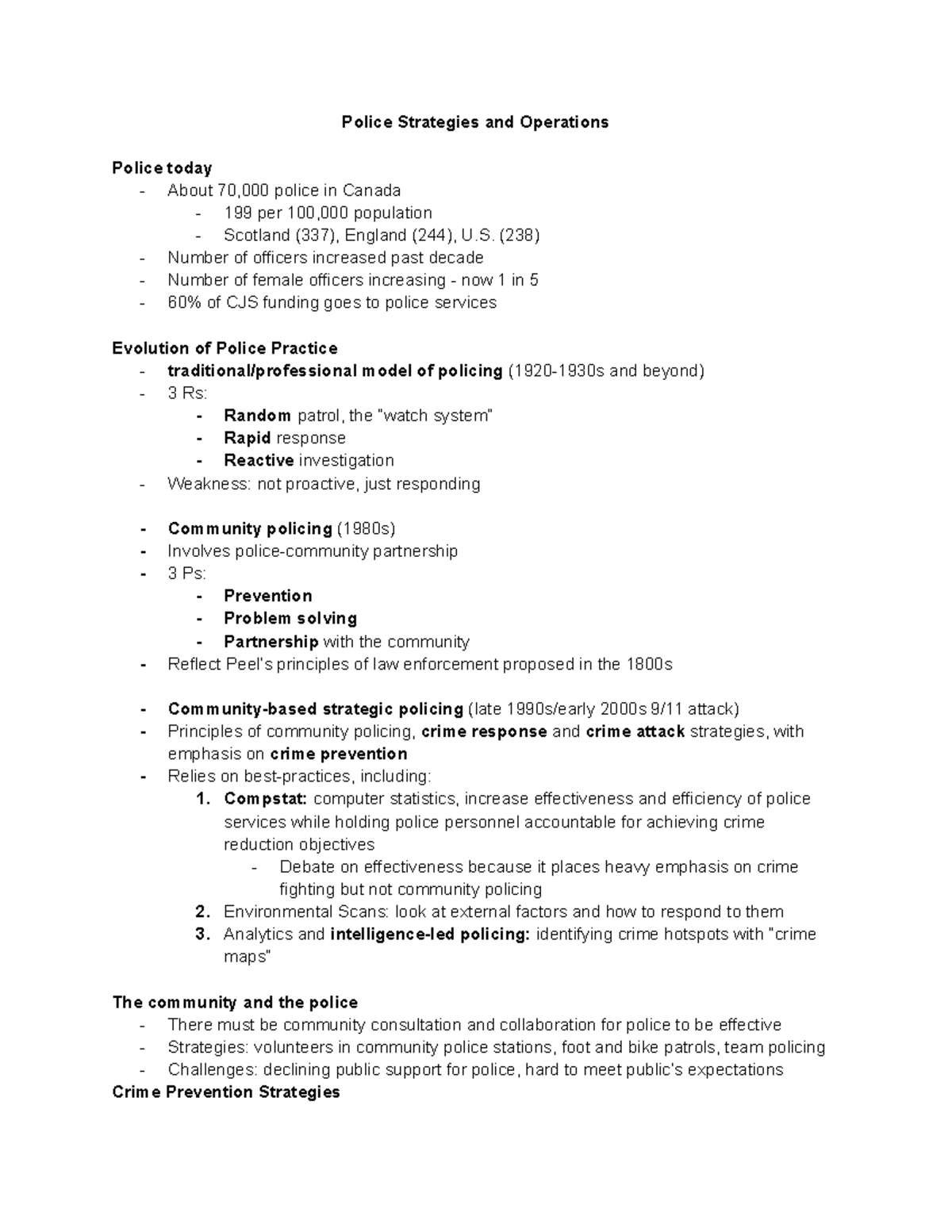 Chapter 6 Police Strategies and Operations - Police Strategies and ...