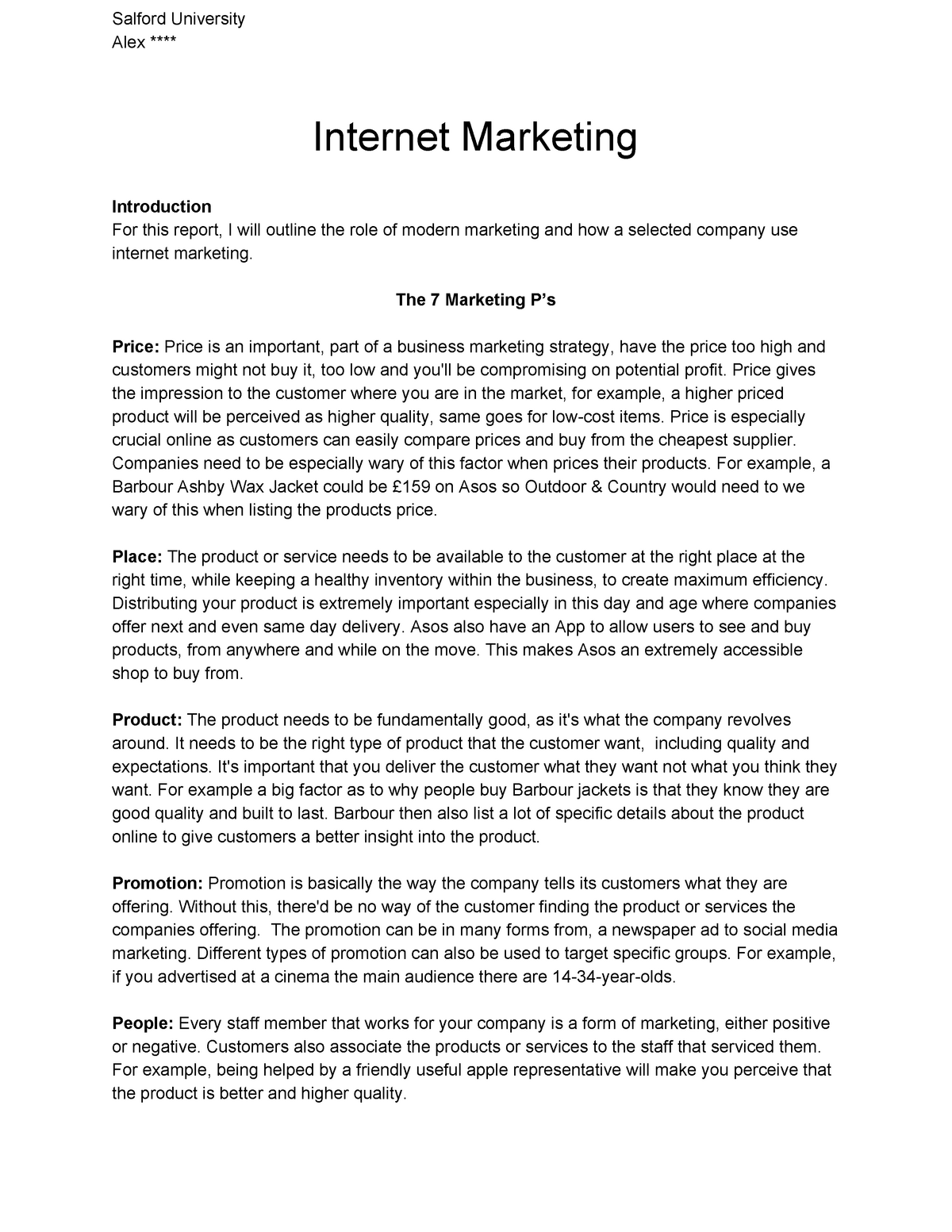 marketing report introduction example