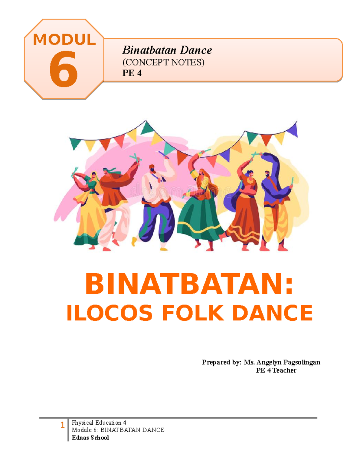 Mod.6 Binatbatan Dance Prepared by Ms. Angelyn Pagsolingan PE 4
