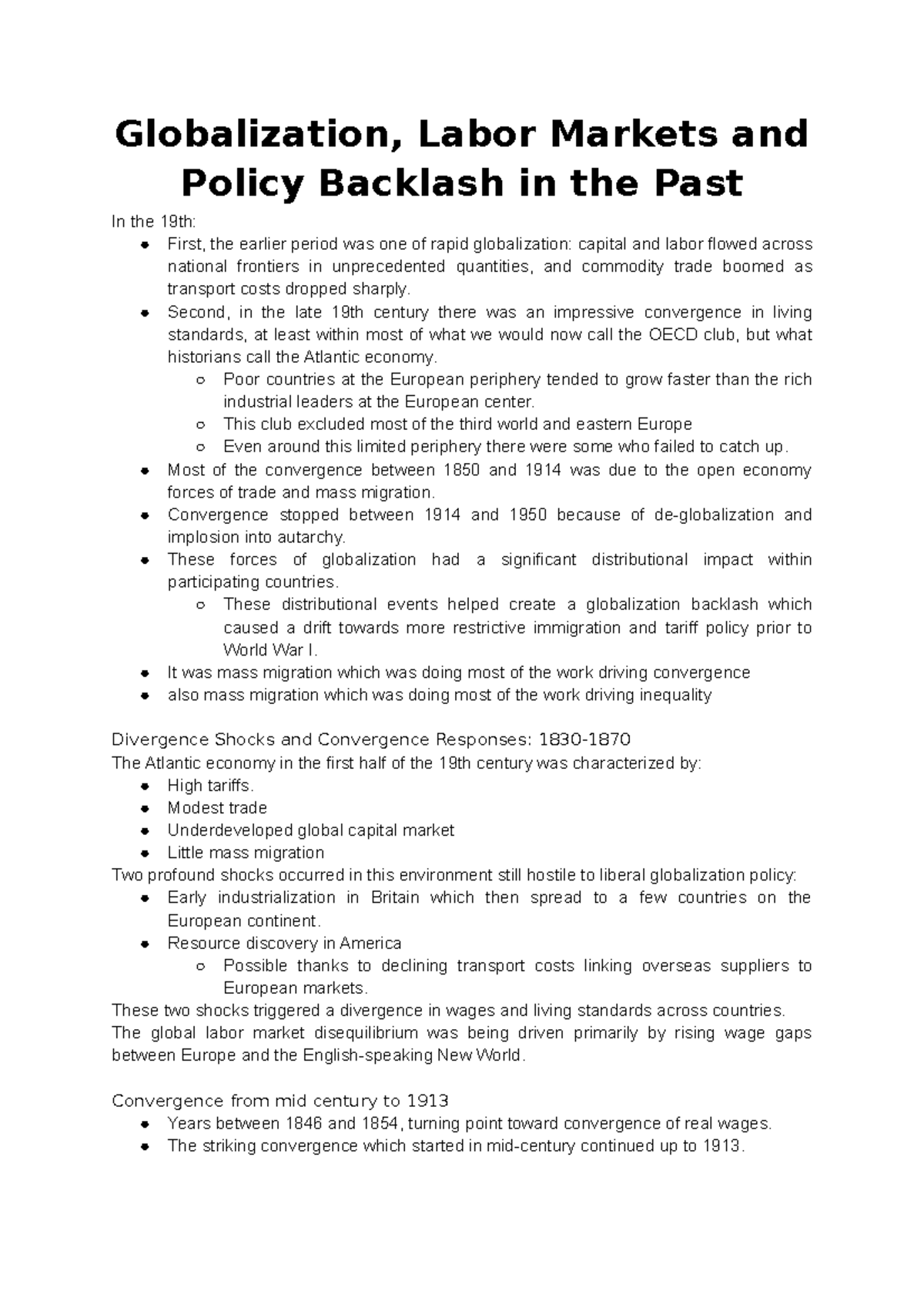 Williamson 1998 Globalization, Labor Markets and Policy Backlash in the ...