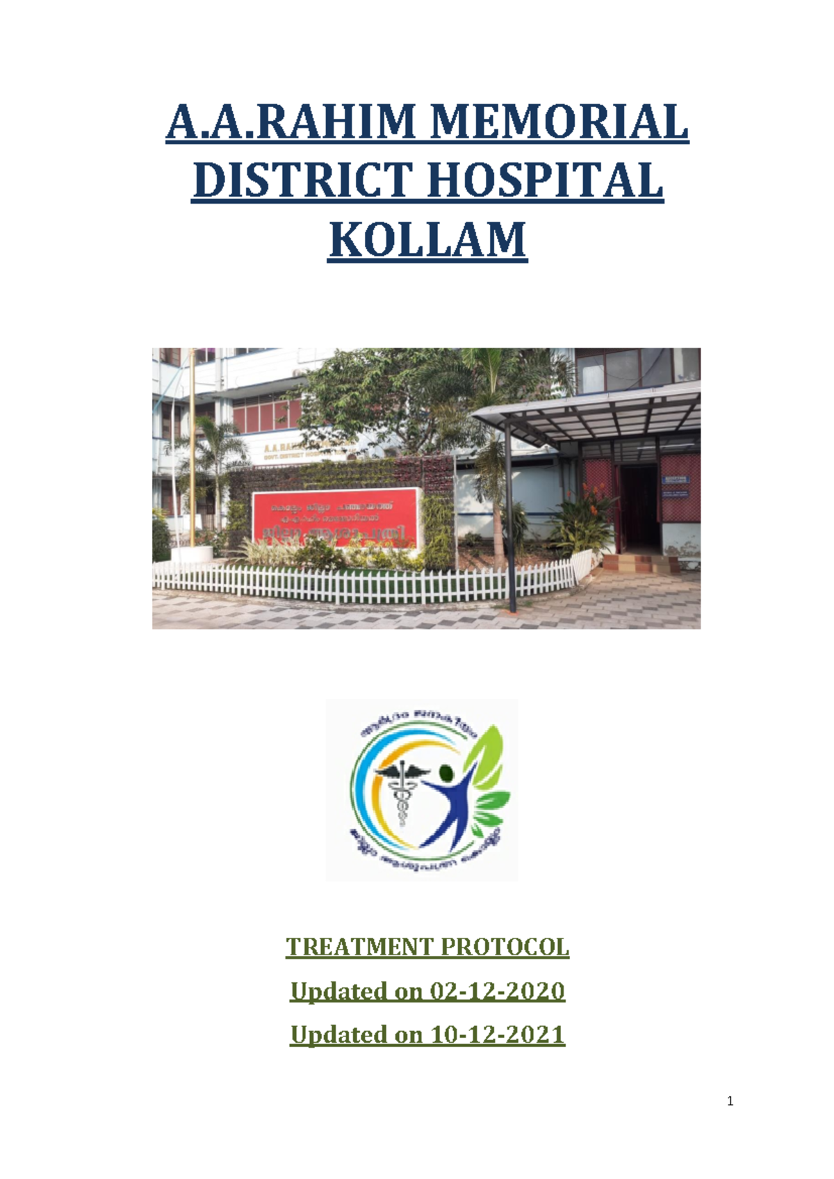 Treatment Protocol - Introduction to medicine - A.A MEMORIAL DISTRICT ...