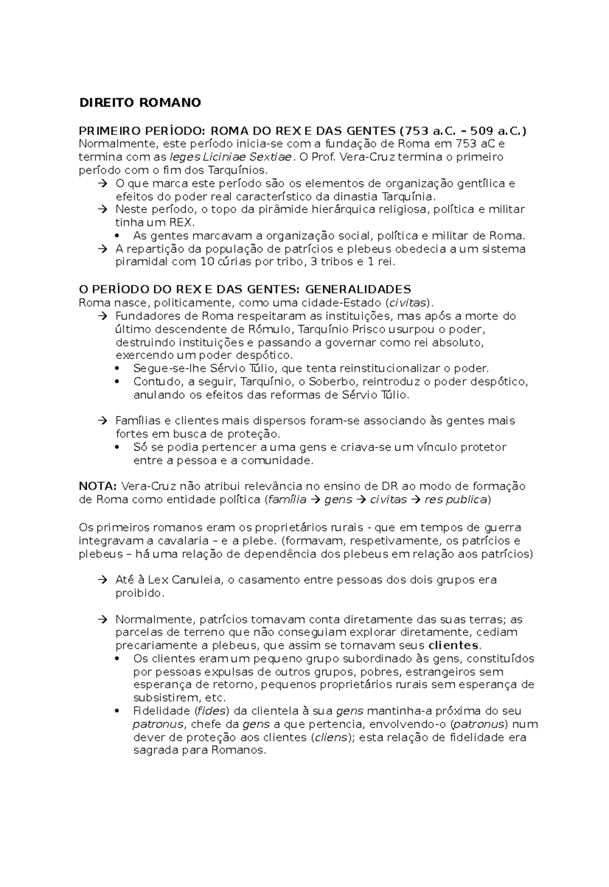Direito Romano - Apontamentos de DR - DIREITO ROMANO PRIMEIRO PERÍODO ...