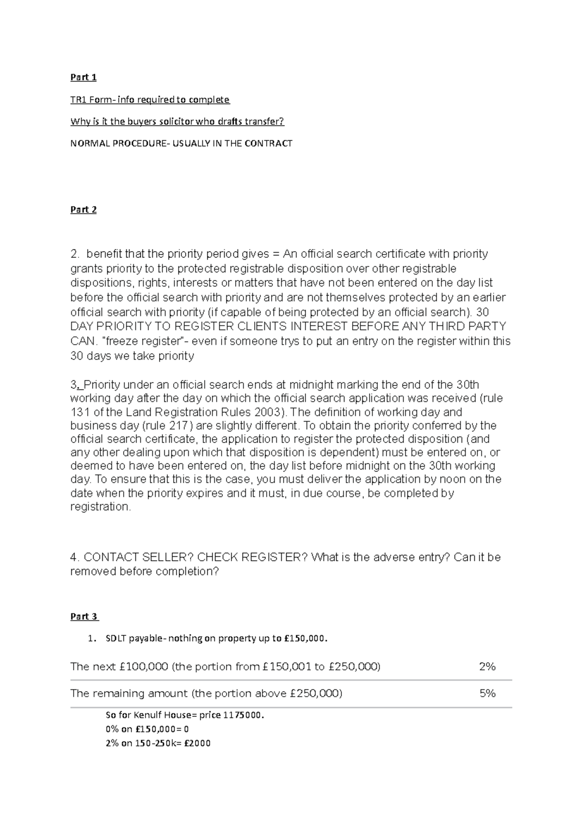 Ws8 - Notes and tasks - Part 1 TR1 Form- info required to complete Why ...