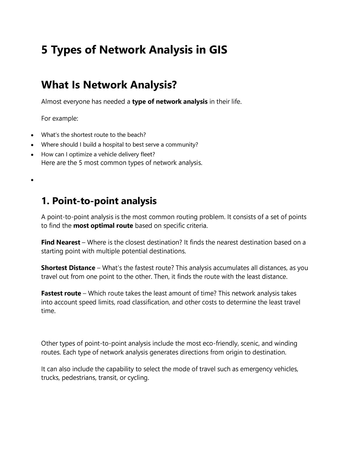 5 Types of Network Analysis in GIS - For example: What’s the shortest ...