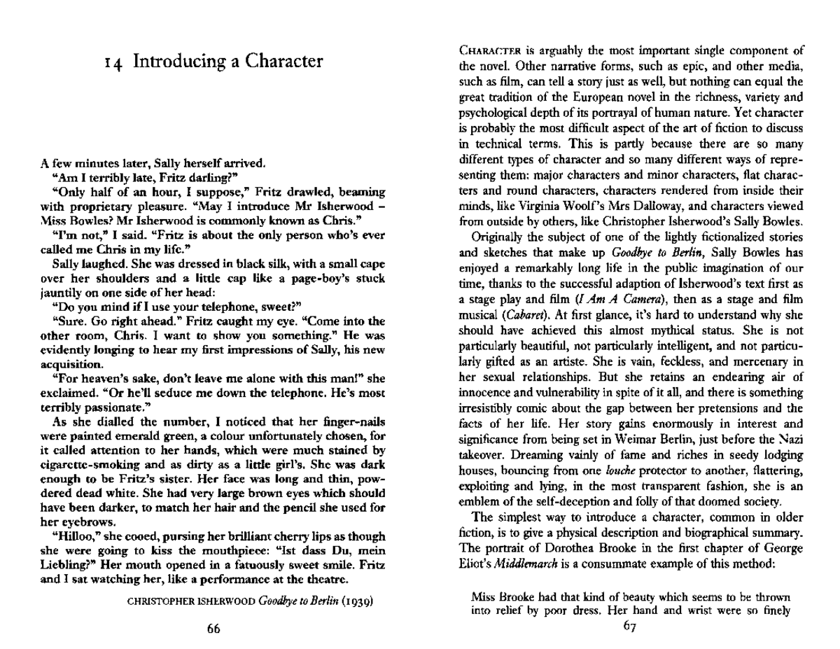 Chapter 14 Introducing a Character - 14 Introducing a Character A few ...