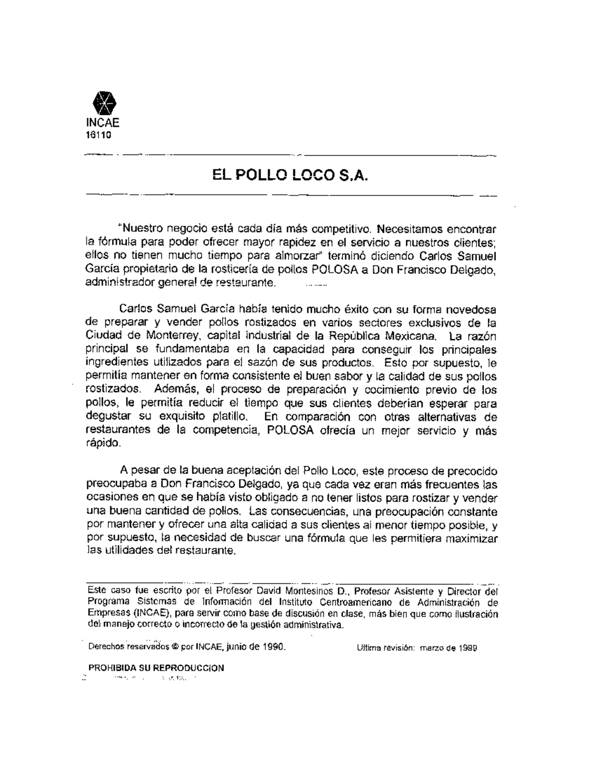 El pollo loco sa Analisis de caso Advance negotiation Studocu