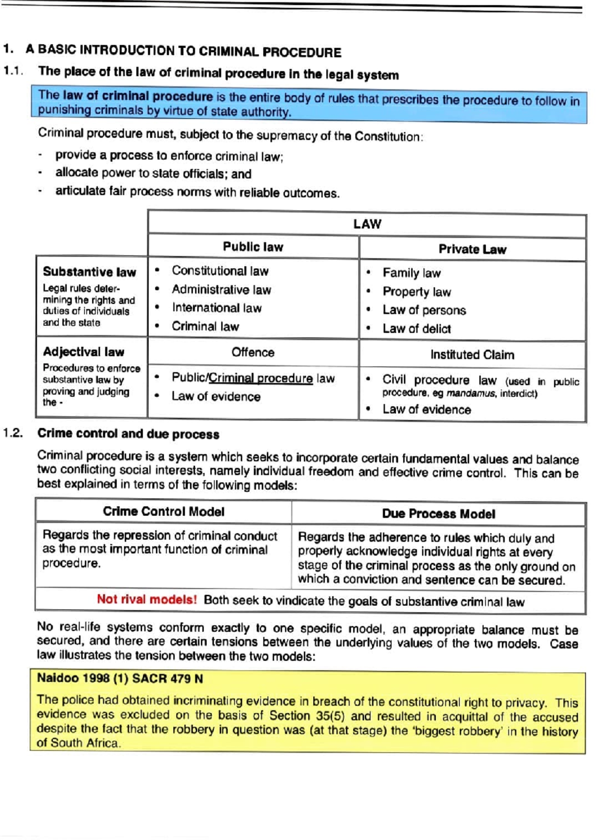 Criminal procedure notes 1 - BALW316 - Studocu