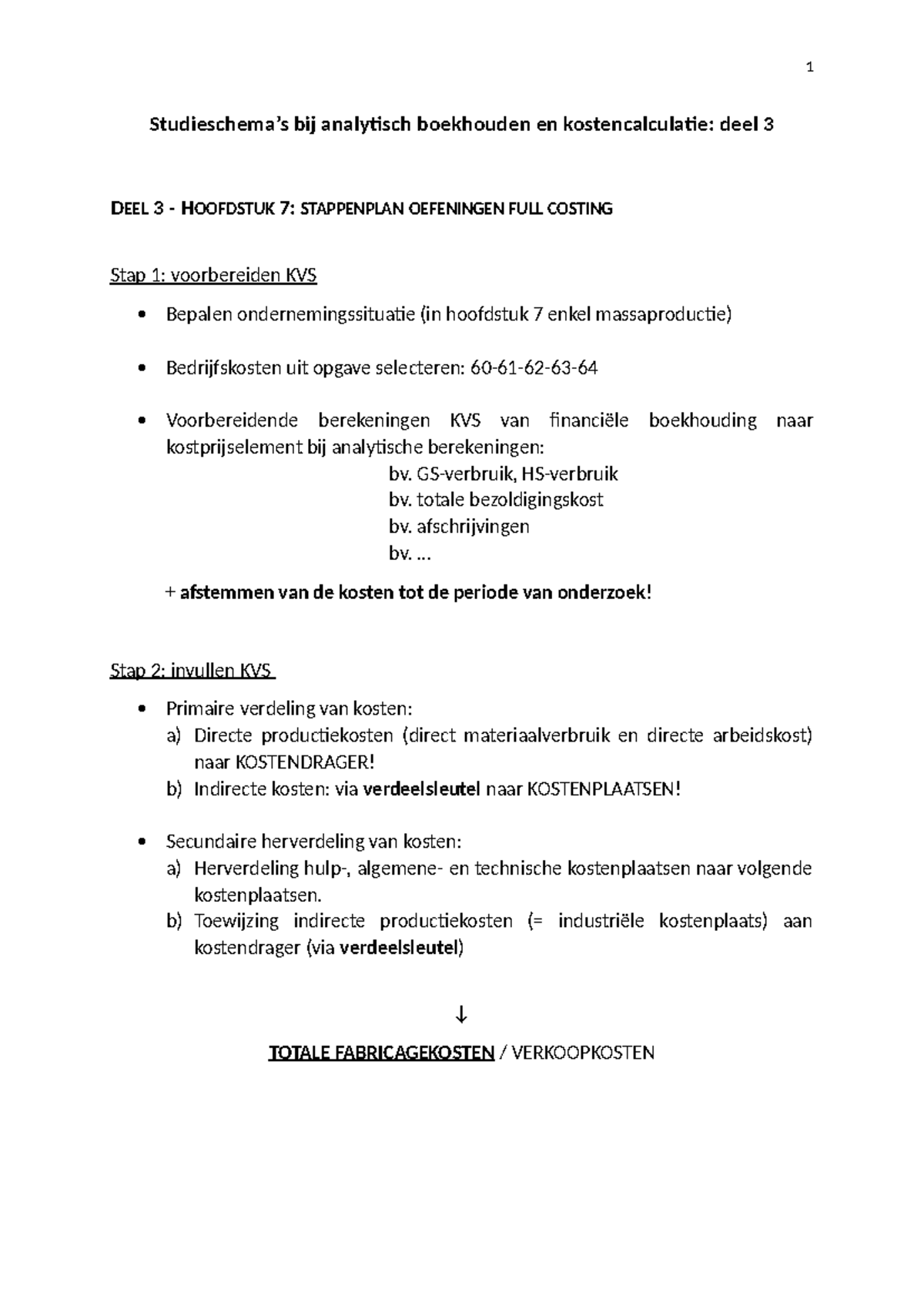 Studieschema deel 3 - Studieschema’s bij analytisch boekhouden en ...