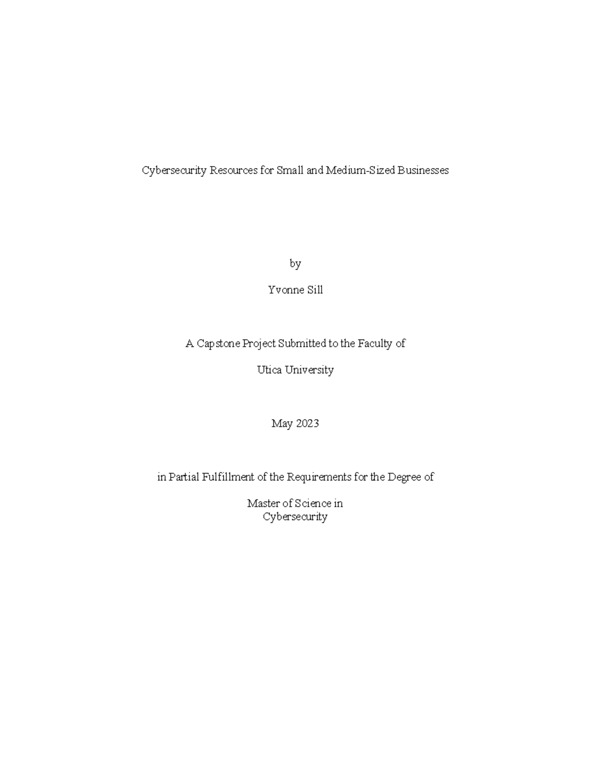 Cyber - thesis out 3 - hello world - Cybersecurity Resources for Small ...