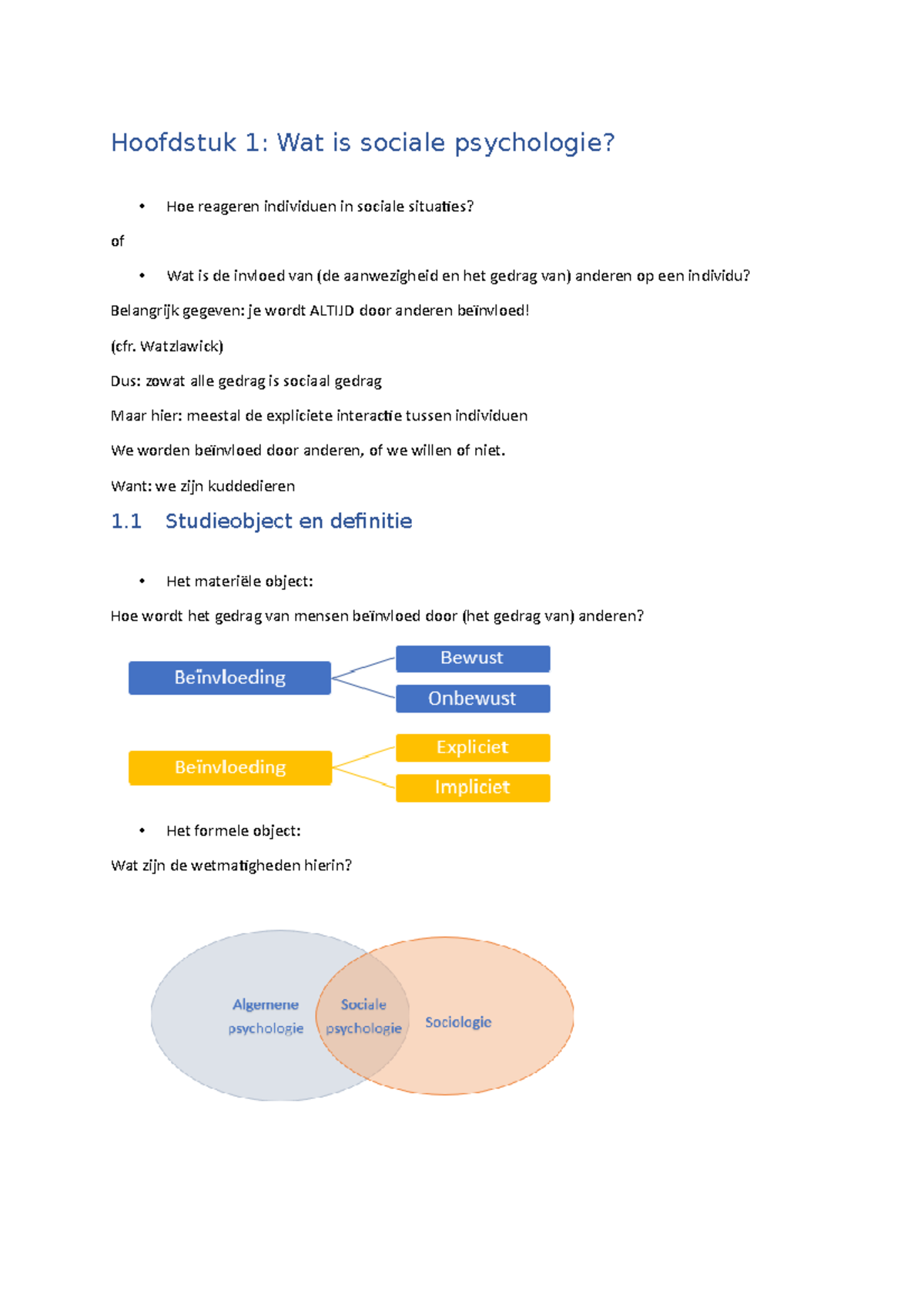 Sociale Psychologie - Hoofdstuk 1: Wat Is Sociale Psychologie? Hoe ...