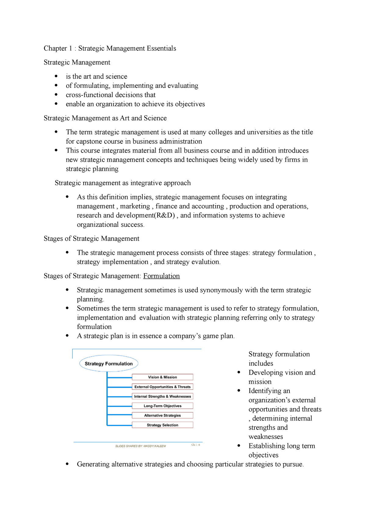 Chapter 1 Strategic Management Essentials - Chapter 1 : Strategic ...