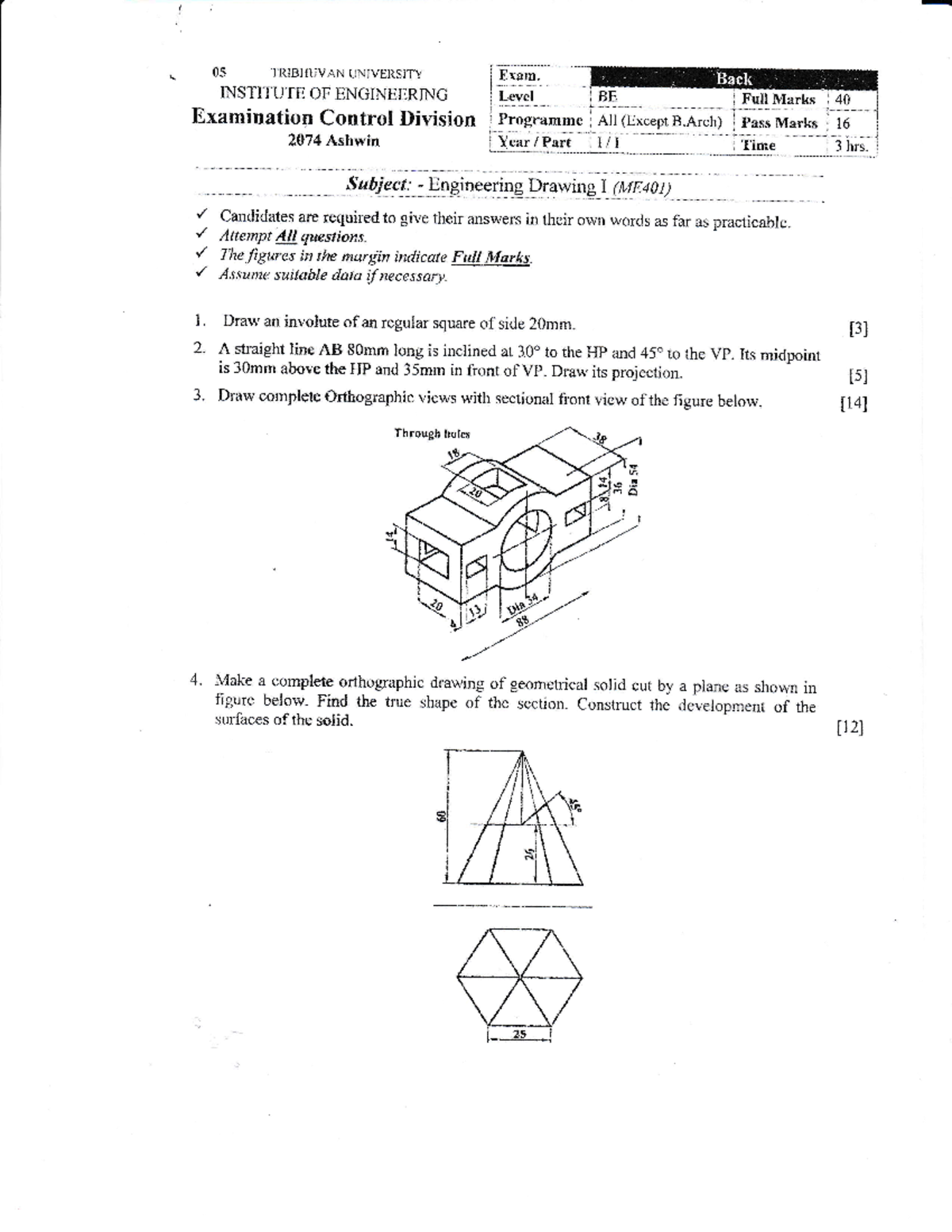 Engineering Drawing I - TRi BI IUVAN L'N] VE]TSiTY INSTITUTE OF ...