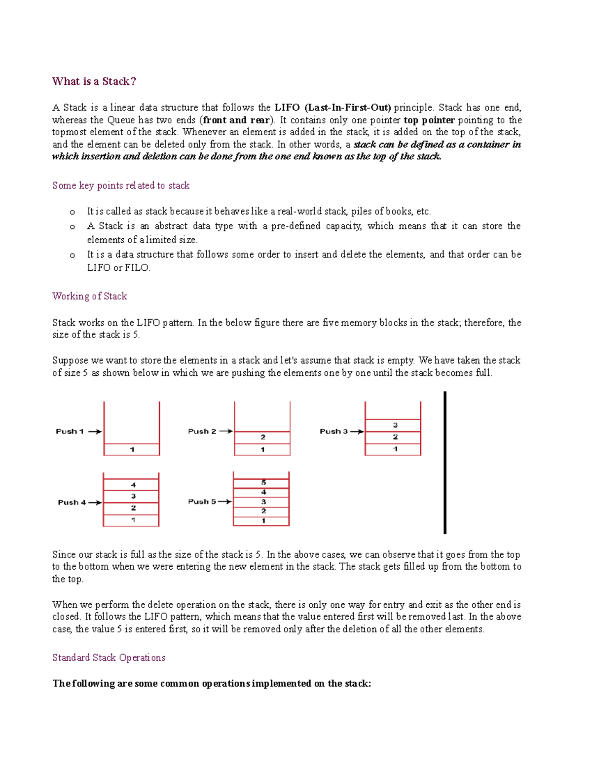 Data Structure-bsc-module 2-22 - What is a Stack? A Stack is a linear ...
