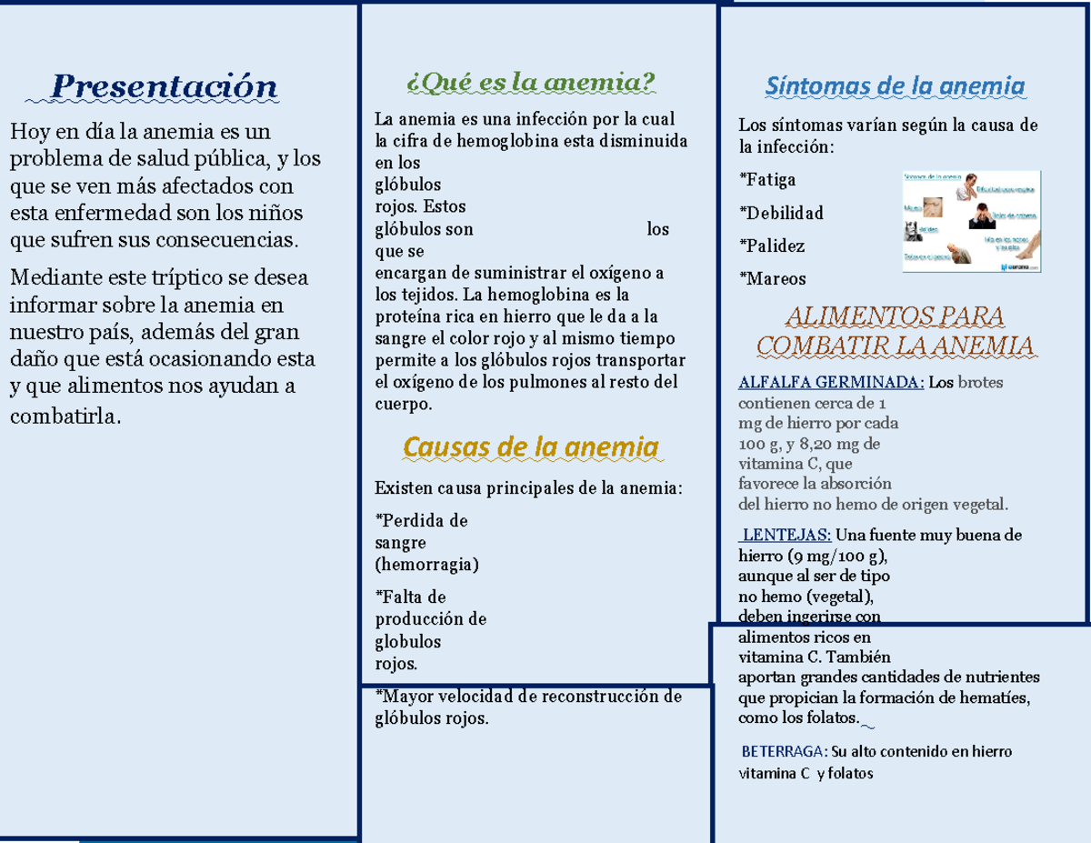 Presentación - Resumen - Presentación Hoy en día la anemia es un