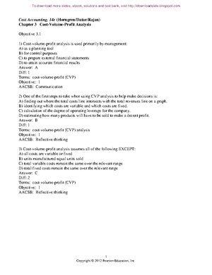 Test Bank Ch 9 - 00000 - 1 Cost Accounting, 14e (Horngren/Datar/Rajan ...