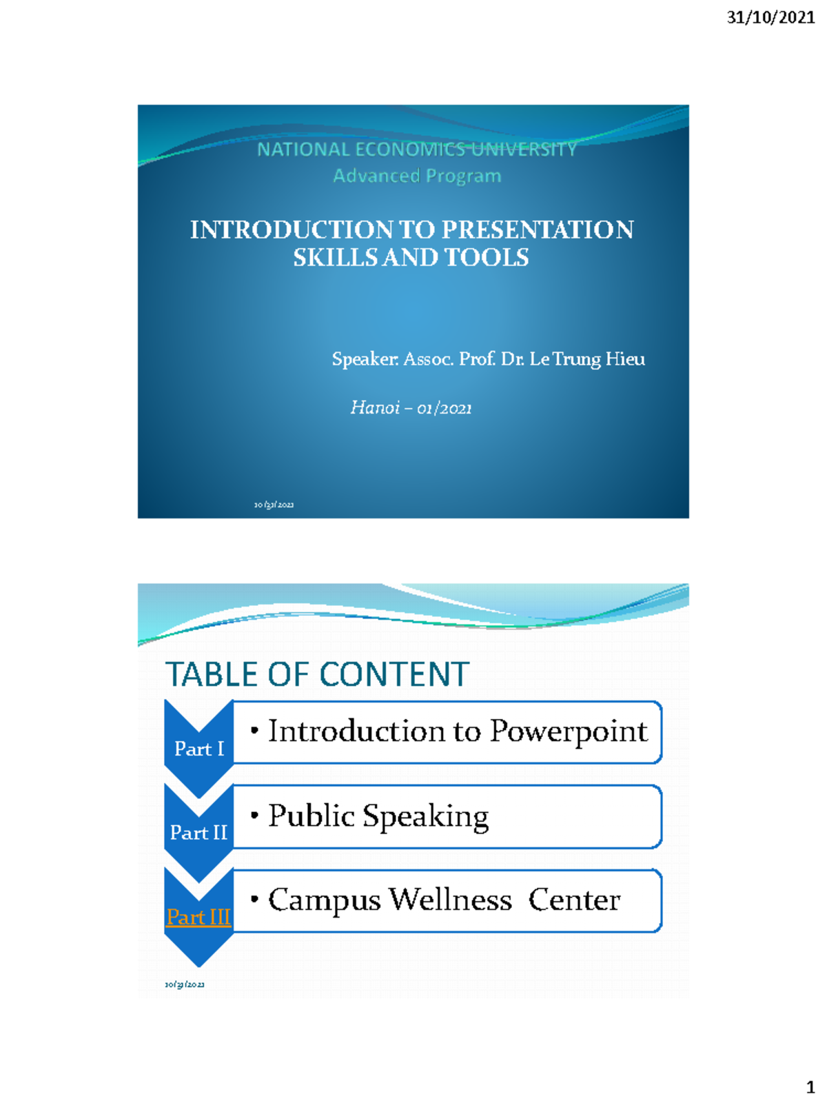 Powerpoint Exercises 2021 - INTRODUCTION TO PRESENTATION SKILLS AND ...