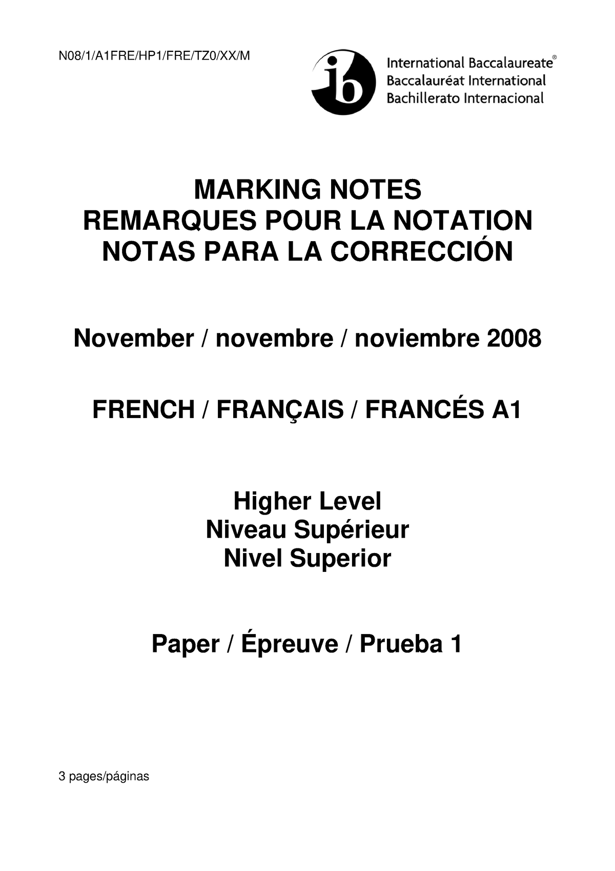 french-a1-paper-1-hl-markscheme-n08-1-a1fre-hp1-fre-tz0-xx-m-3-pages