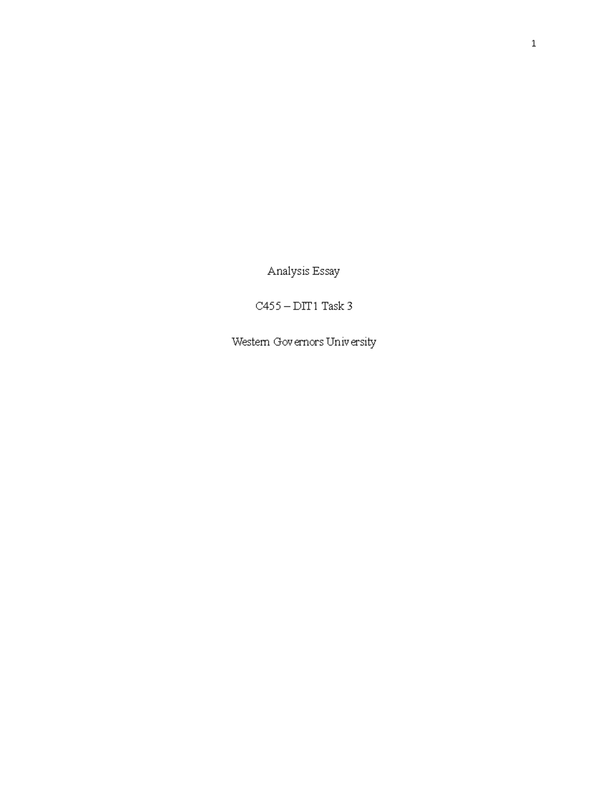Analysis Essay edit - Pass on first attempt - Analysis Essay C455 ...
