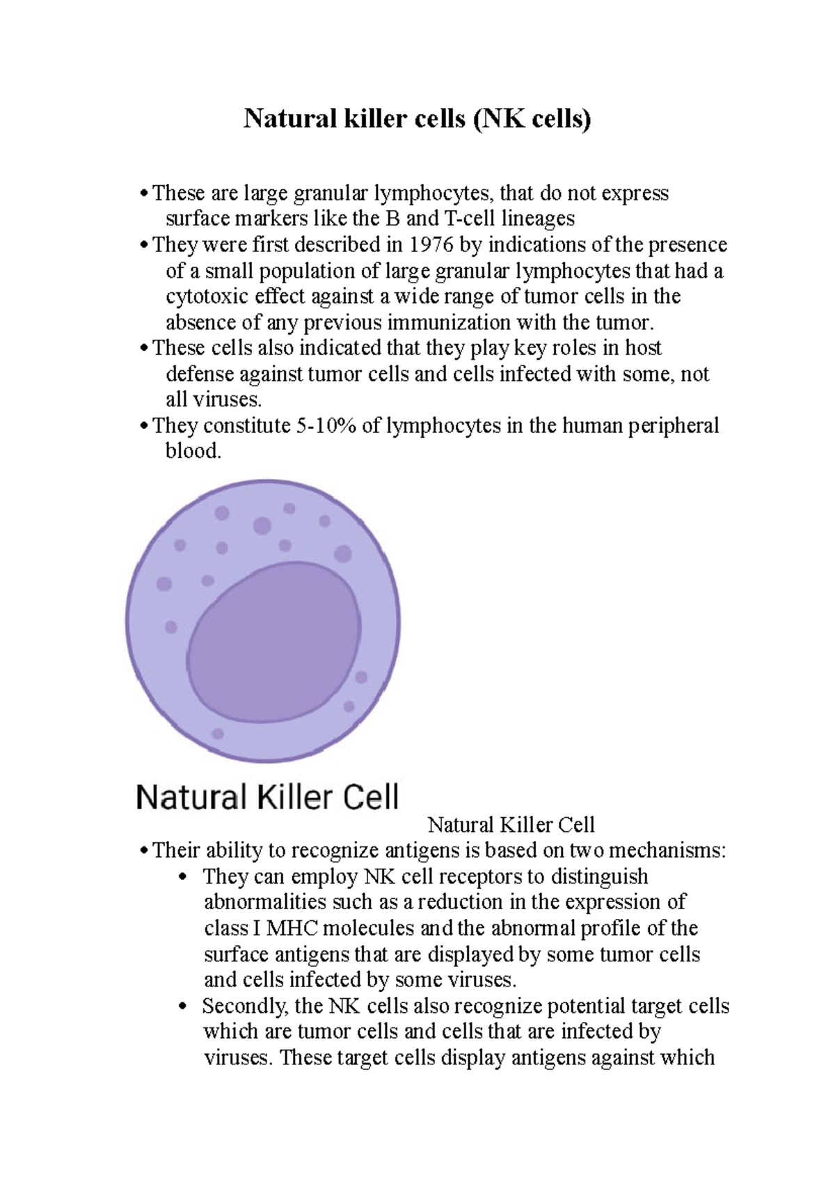 Natural killer cells - These cells also indicated that they play key ...