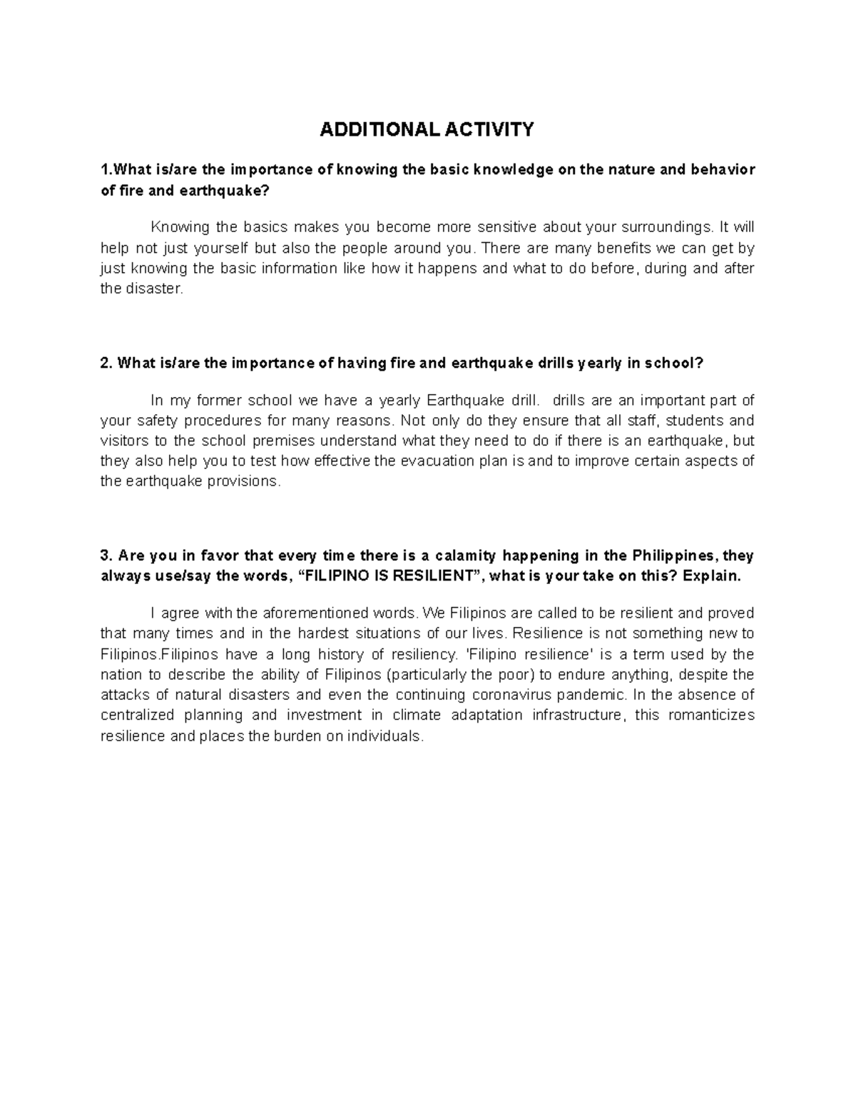 Importance of having fire and earthquake drills yearly in school