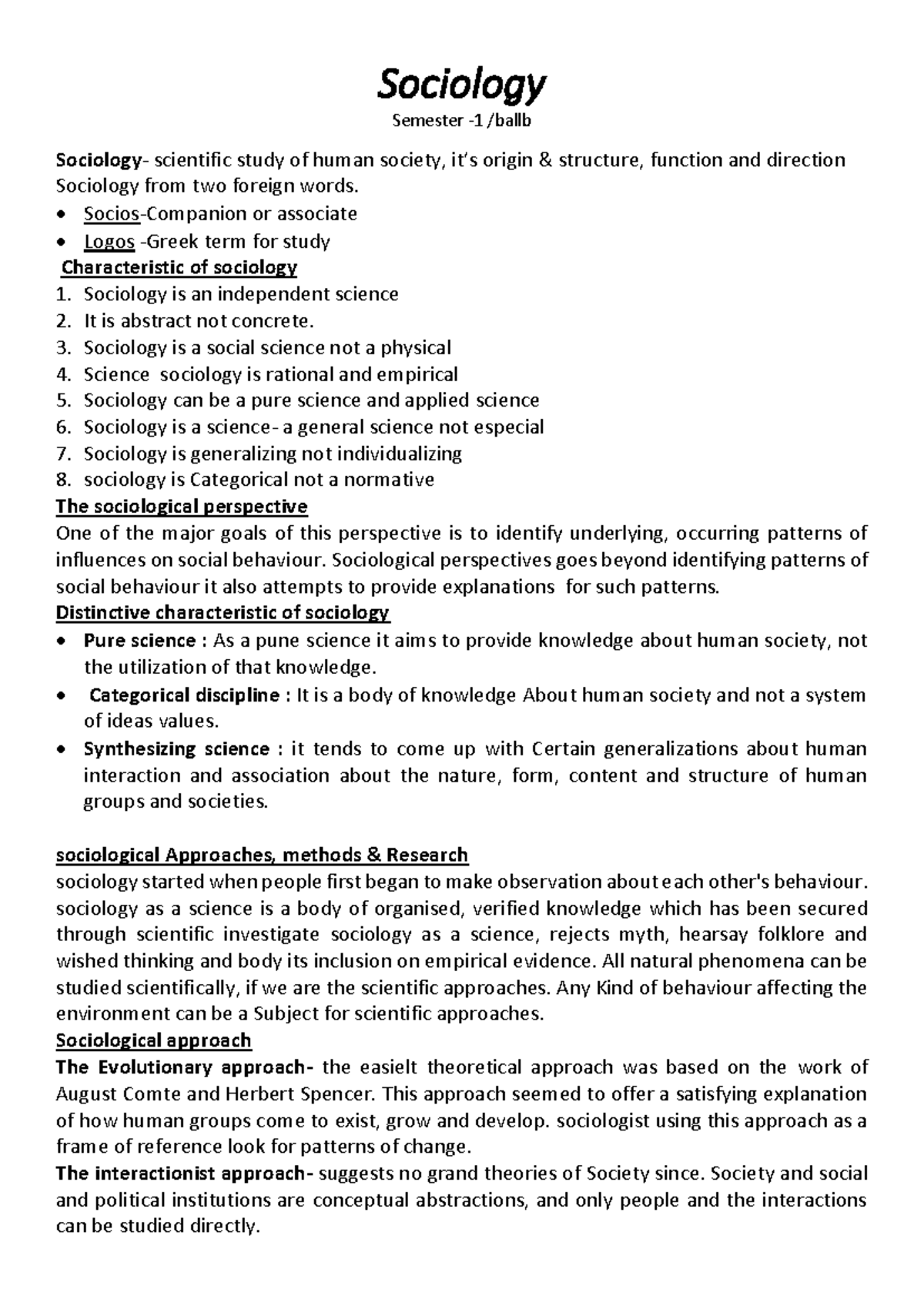Module 1 (SO) - Yes - Sociology Semester - 1 /ballb Sociology ...
